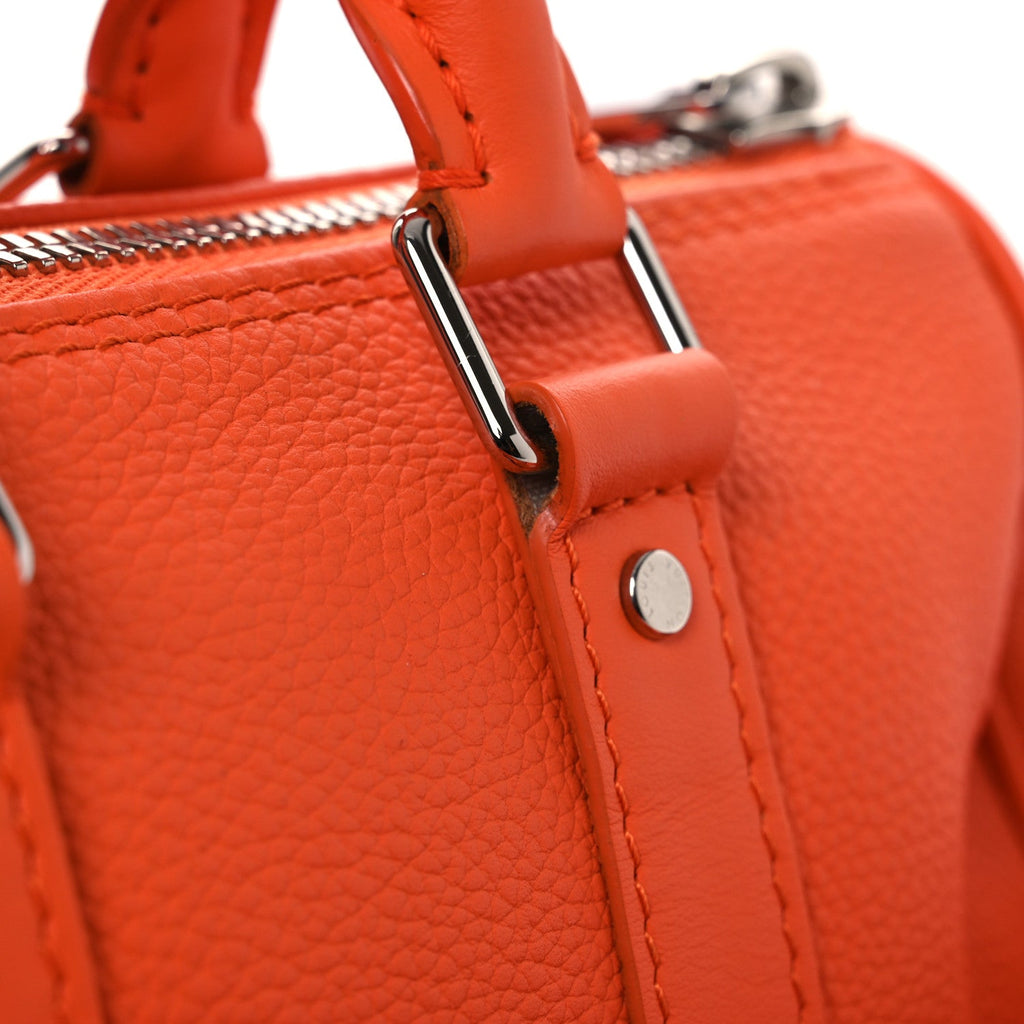 Louis Vuitton Grained Calfskin Aerogram Keepall XS Orange