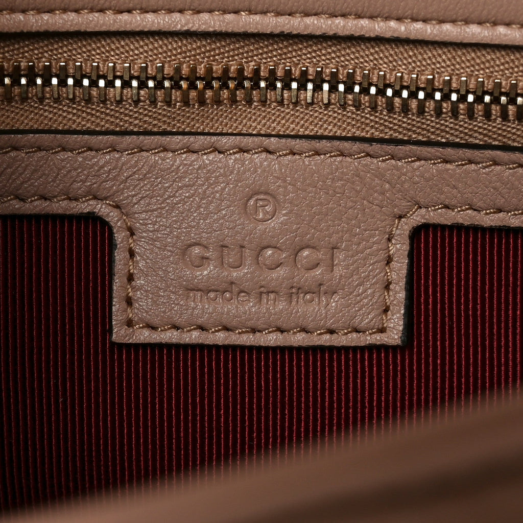Gucci Lambskin Matelasse Medium GG Marmont Shoulder Bag Pink Beige