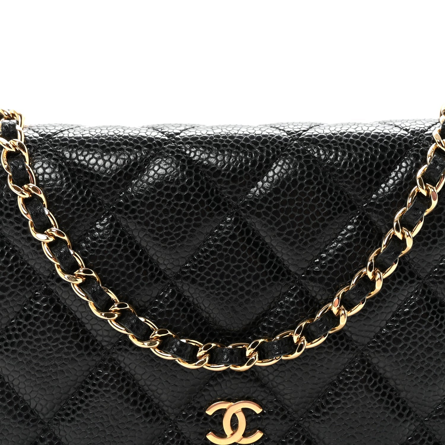 Chanel Caviar Quilted Wallet On Chain WOC Black