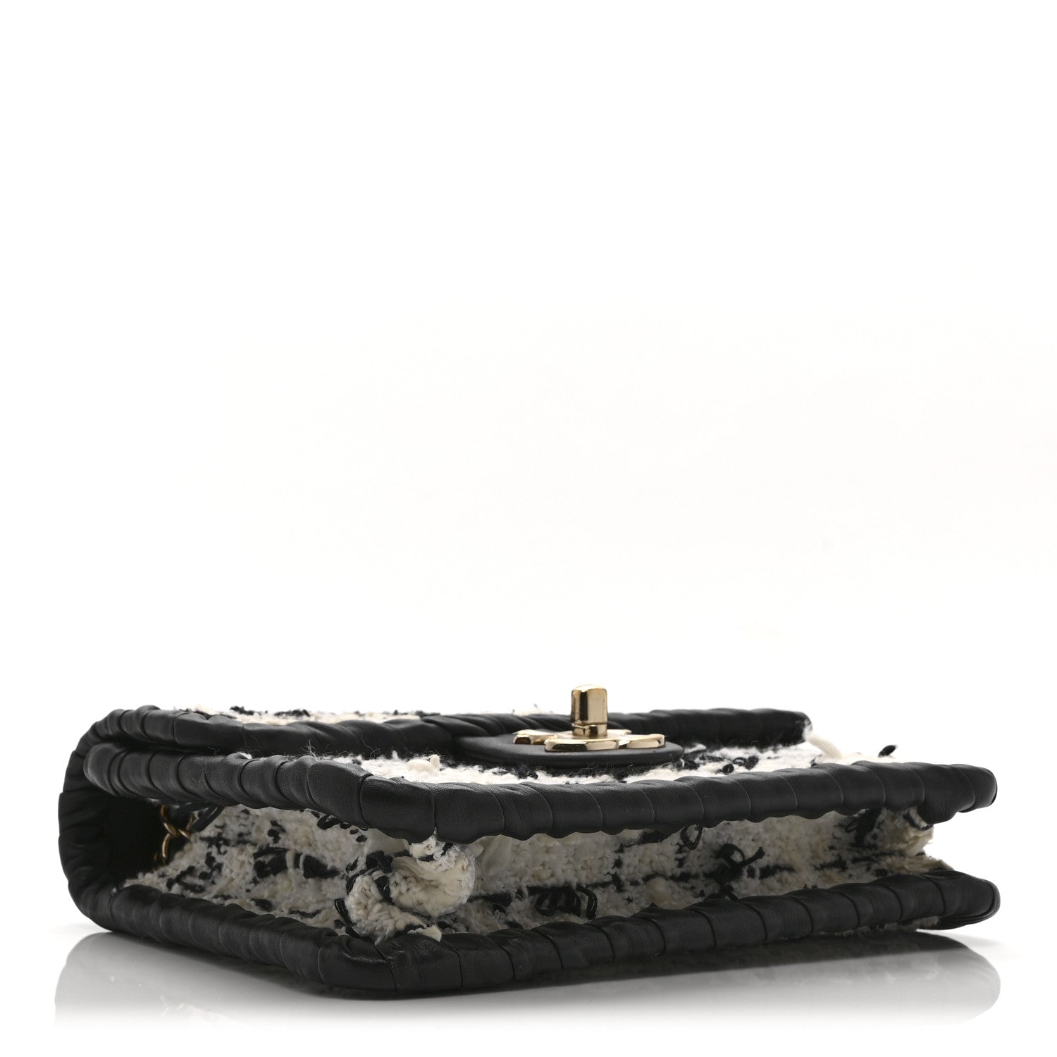 Chanel Tweed Braided Calfskin Mini My Own Frame Flap Grey Black