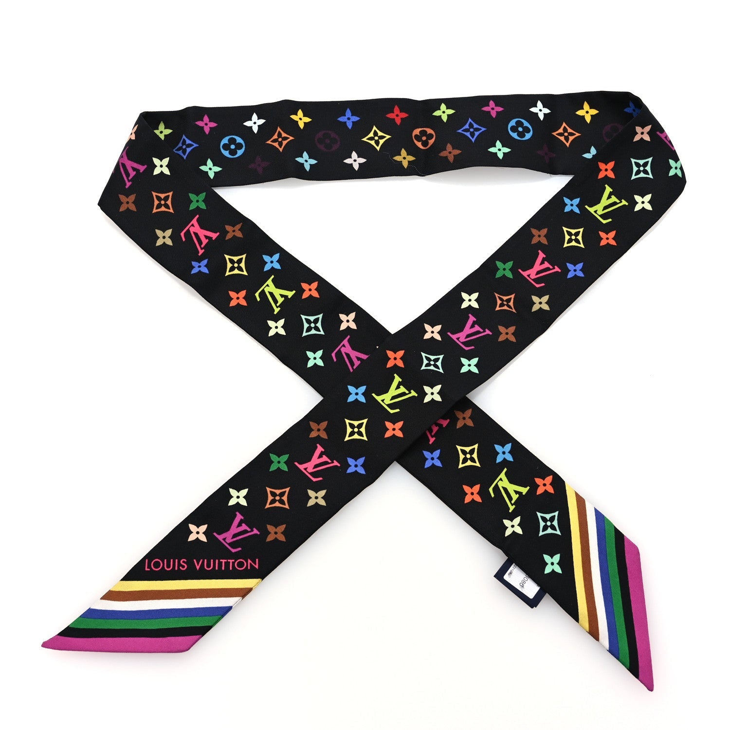 Louis Vuitton LV X TM Silk Monogram Multicolor BB Bandeau Black
