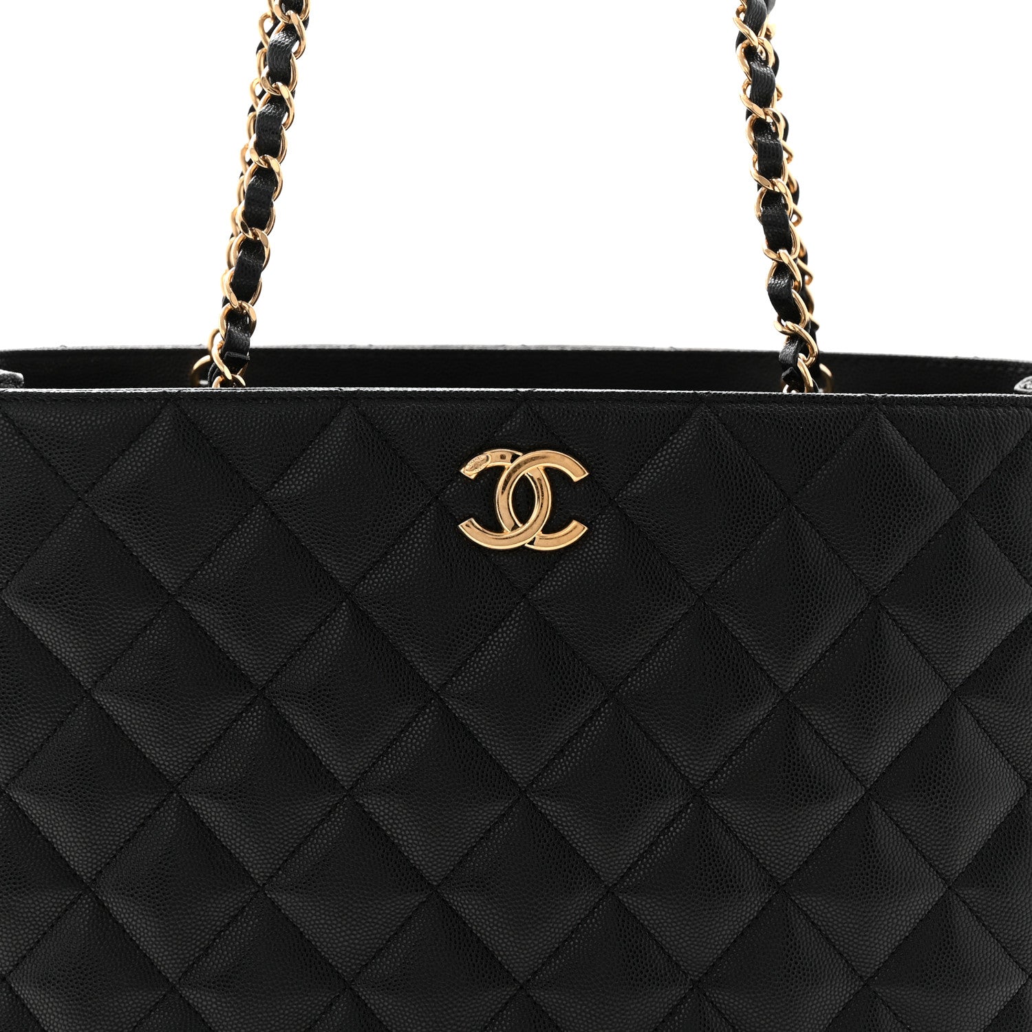 Chanel Caviar Quilted Small Shopping Tote Black