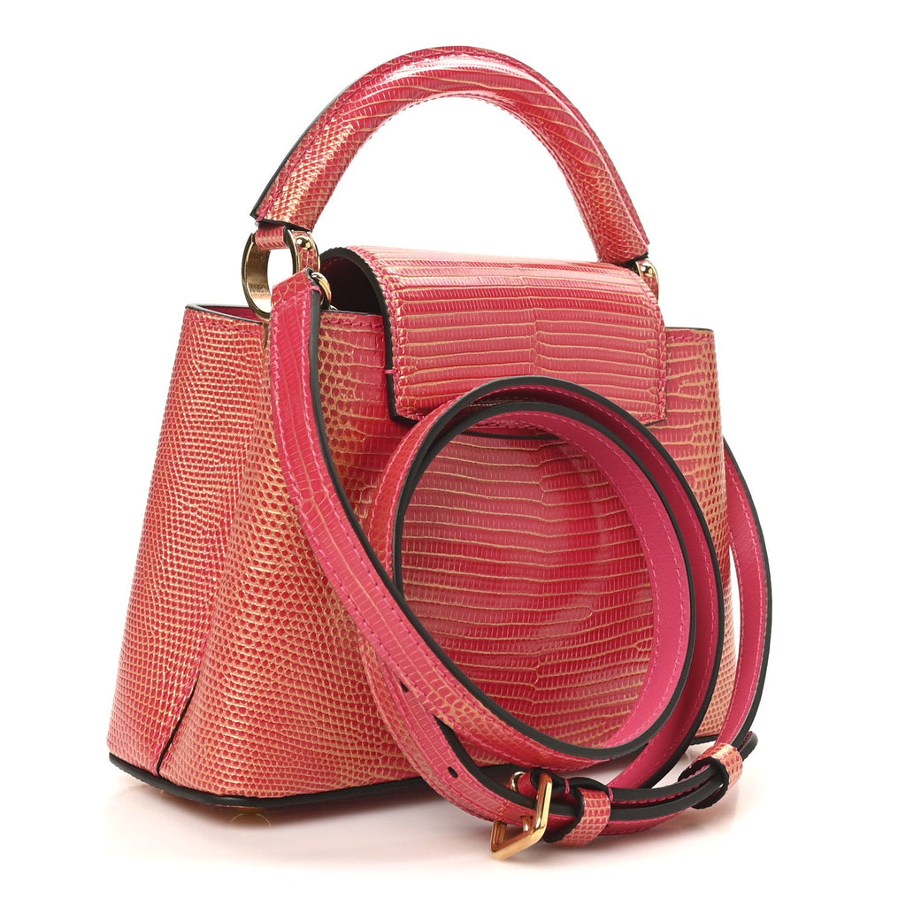 Louis Vuitton Metallic Lizard Capucines Mini Fuchsia Gold