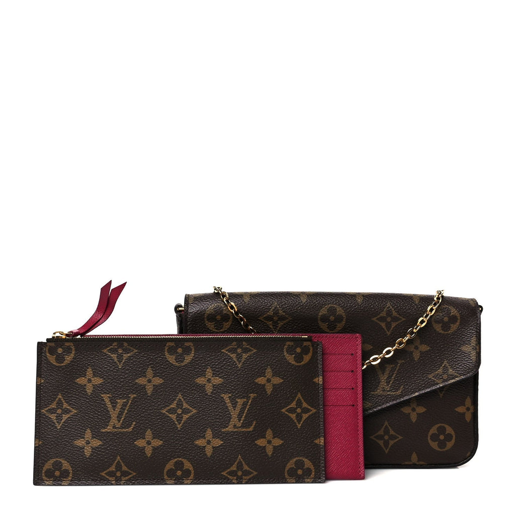 Louis Vuitton Monogram Pochette Felicie Chain Wallet Fuchsia
