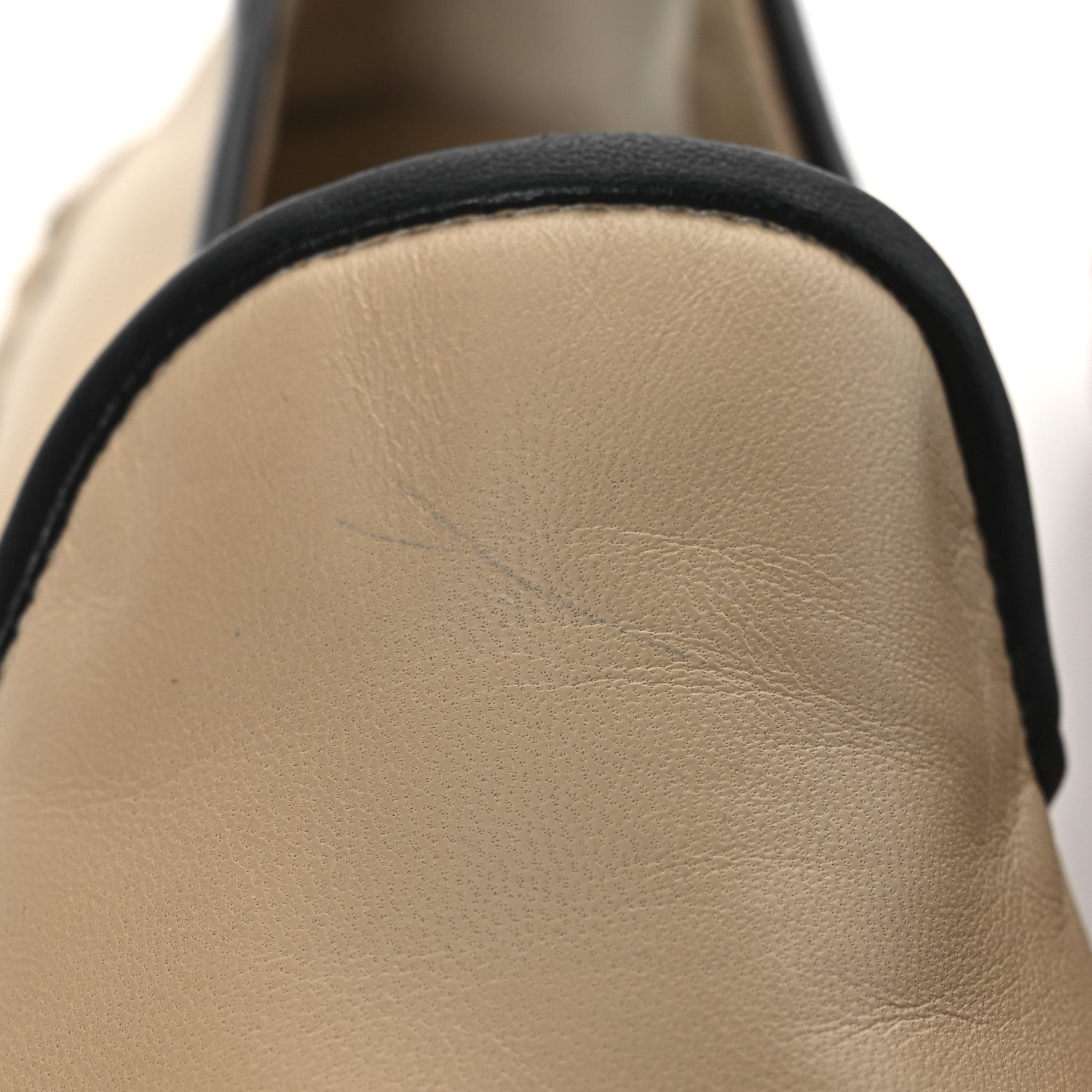 Lambskin Chain CC Mocassin Loafer Espadrilles 36 Beige Black