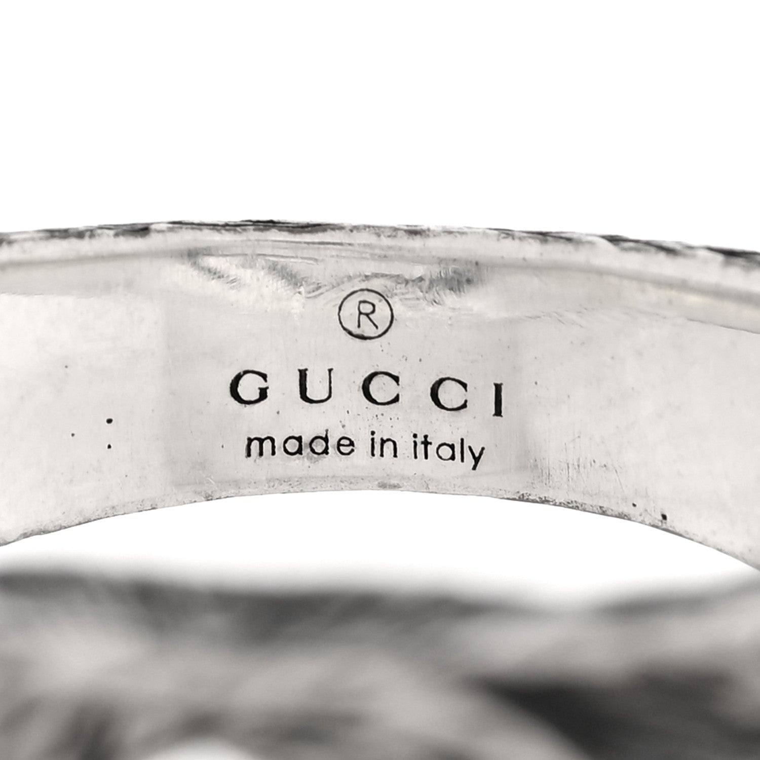 Gucci Sterling Silver Interlocking GG Signet Ring 63 10.25
