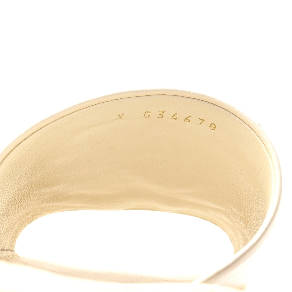 Lambskin Pearl CC Mules 38.5 Ivory