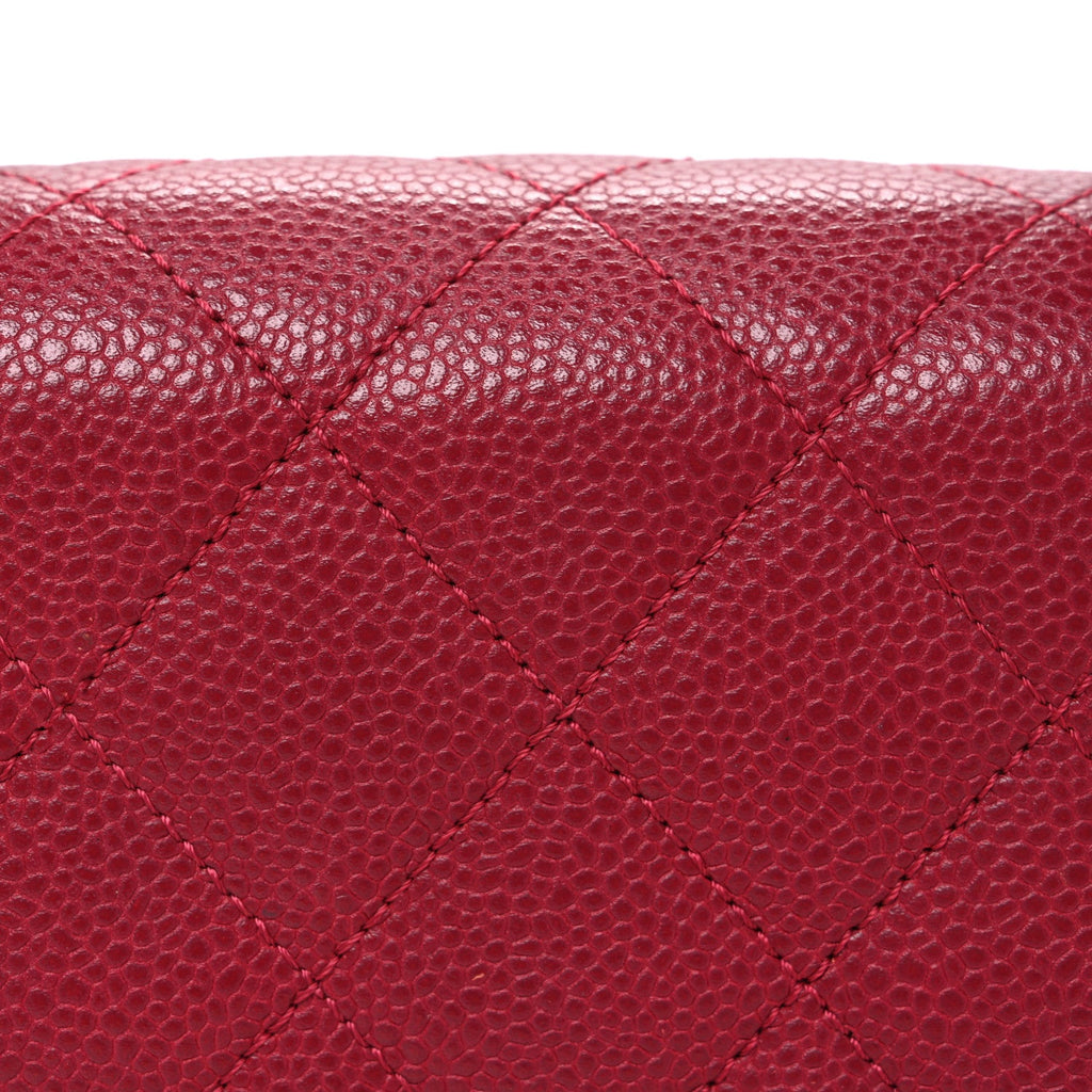 Chanel Caviar Mini Carry Around Flap Bag Red