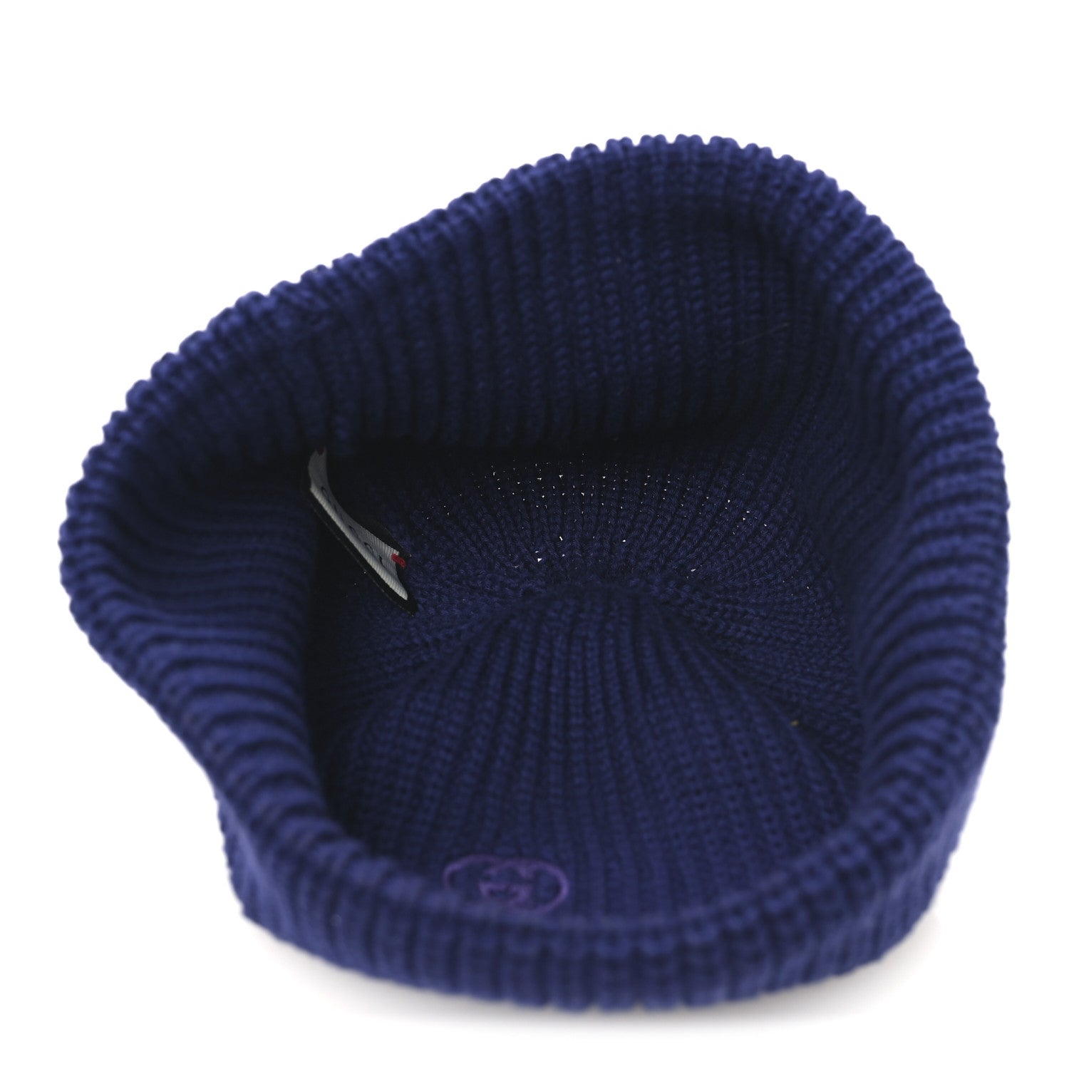 Gucci Wool Cashmere Knit Interlocking G Beanie Hat S Blue