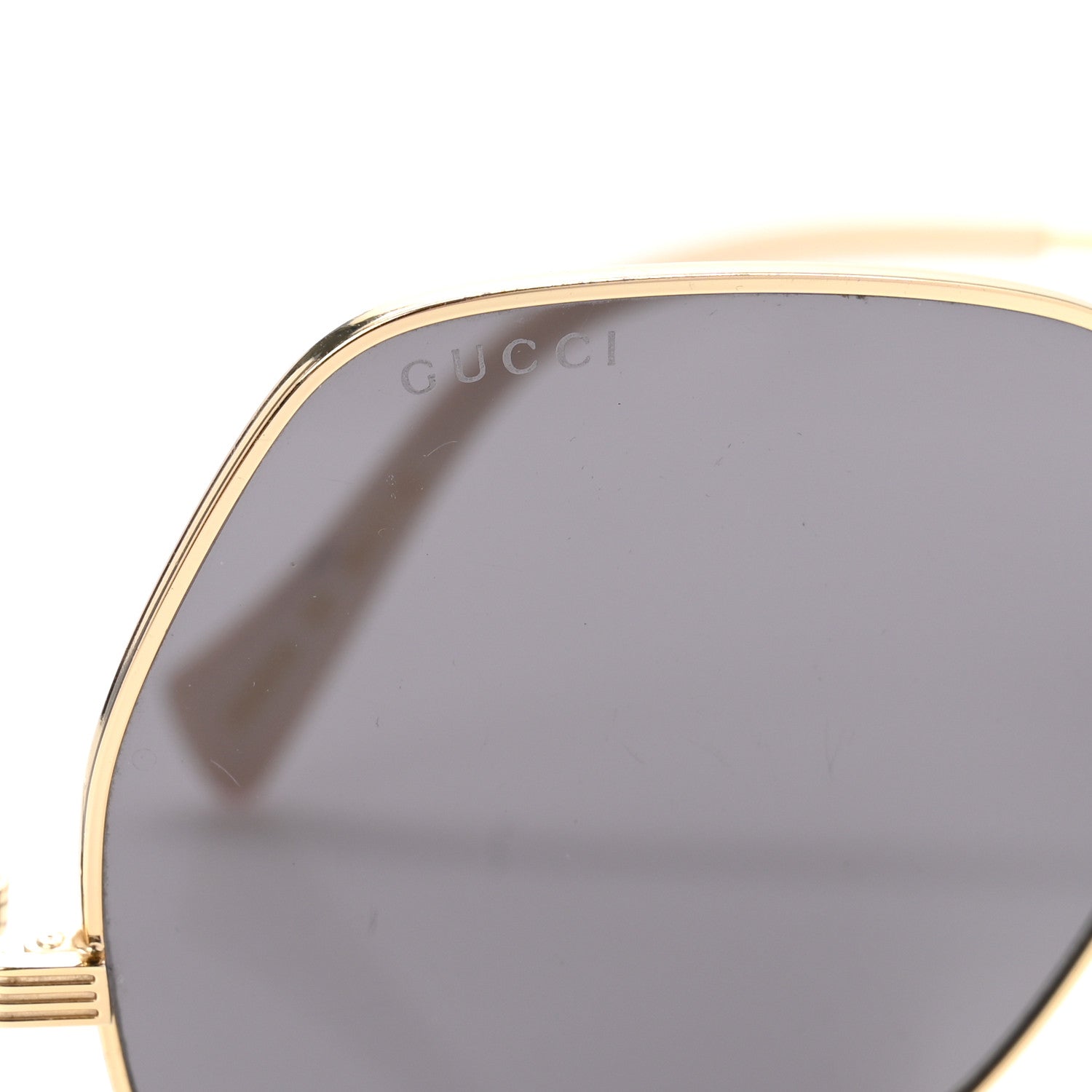 Gucci Metal Frame Sunglasses GG0972S Gold Brown