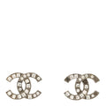 Baguette Crystal CC Earrings Silver