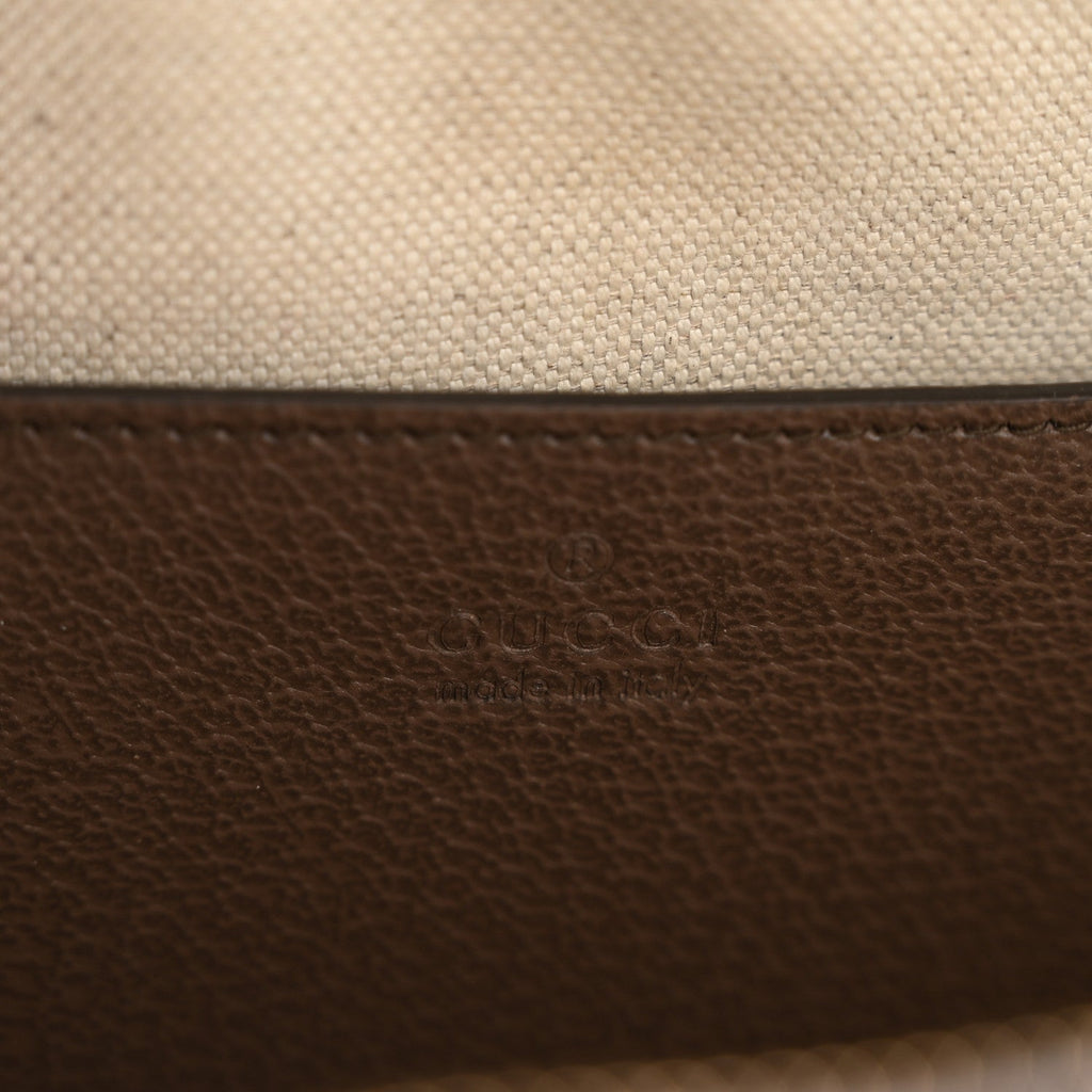 Gucci GG Supreme Monogram Web Small Ophidia Top Handle Shoulder Bag Brown