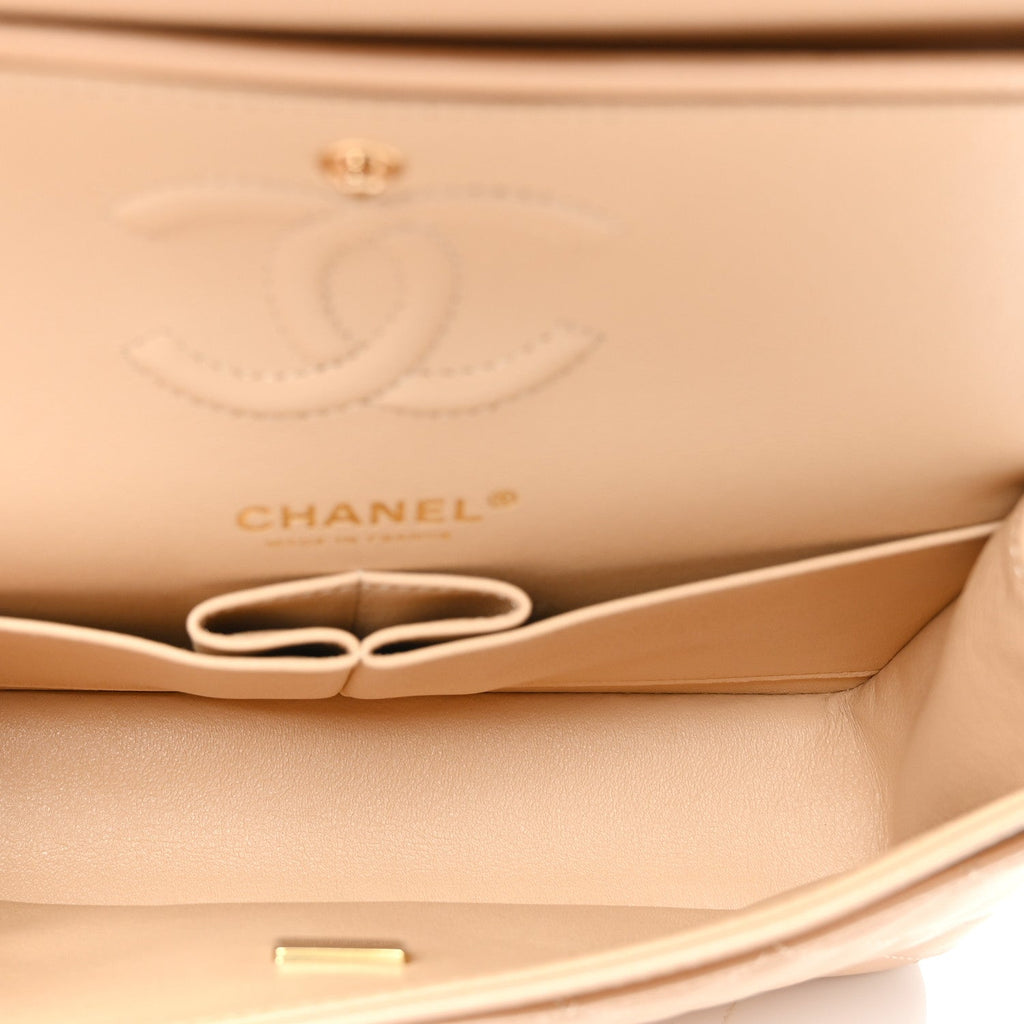 Chanel Caviar Quilted Small Double Flap Beige