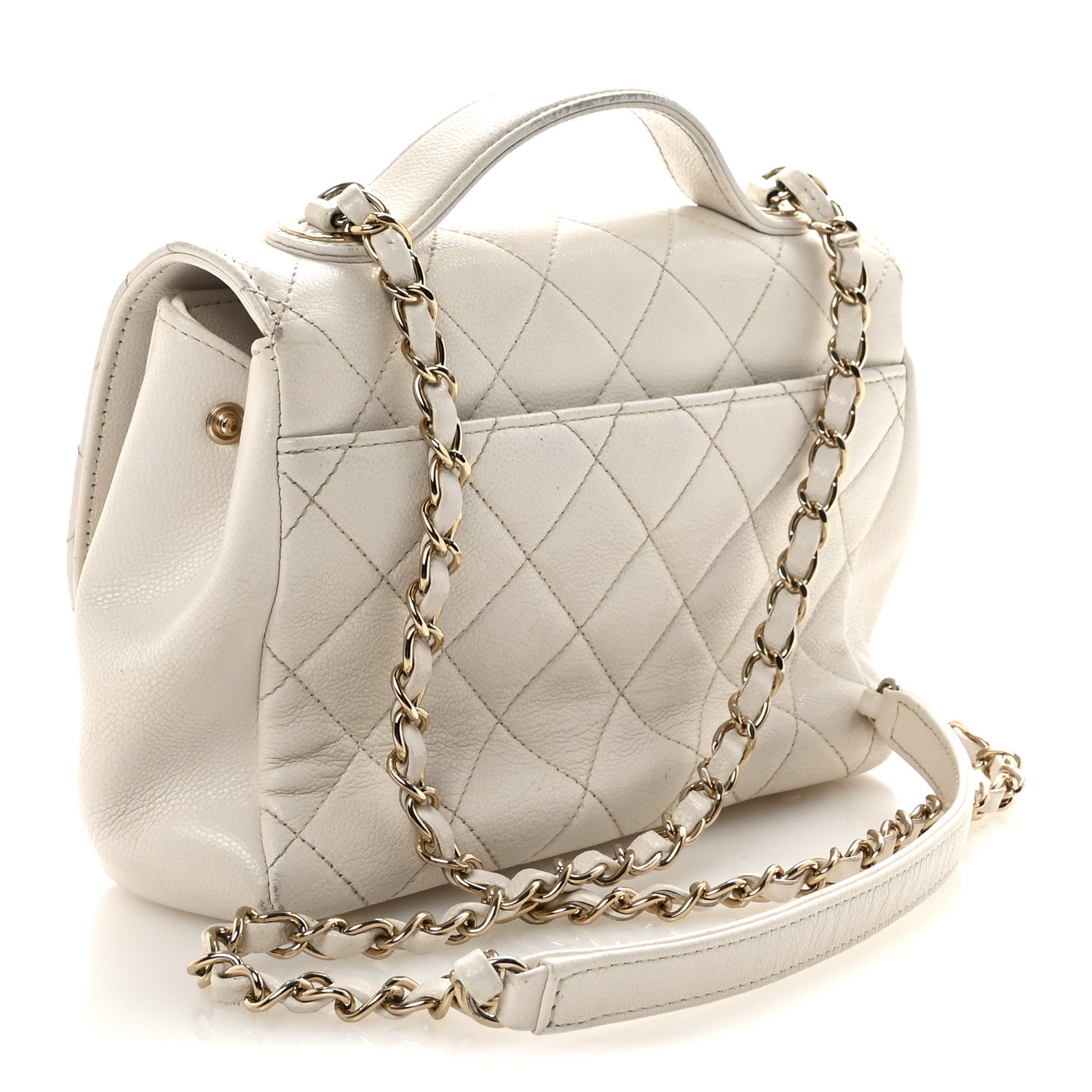 Chanel Caviar Quilted Medium Business Affinity Flap White