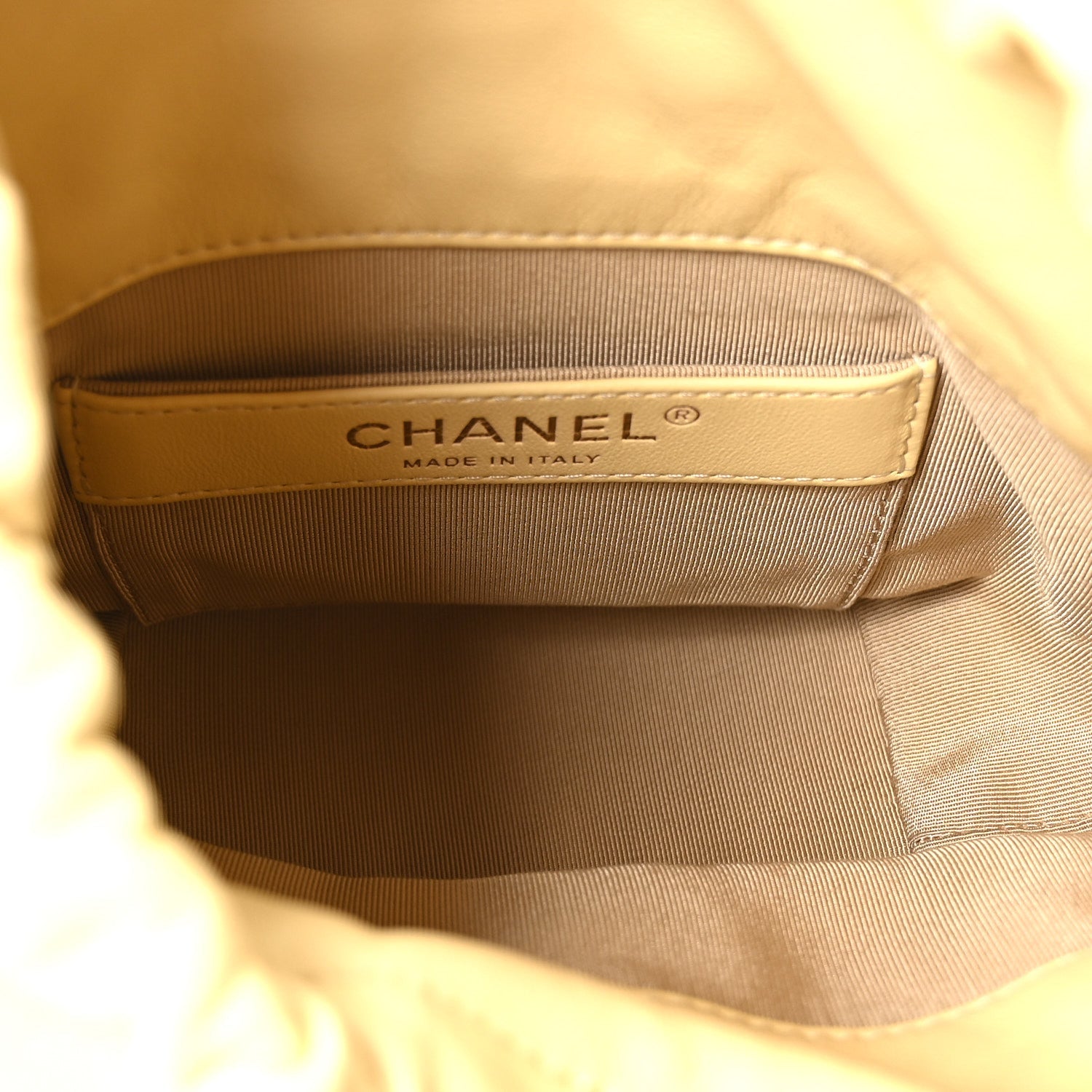 Chanel Lambskin Bucket Chain Drawstring Bag Yellow
