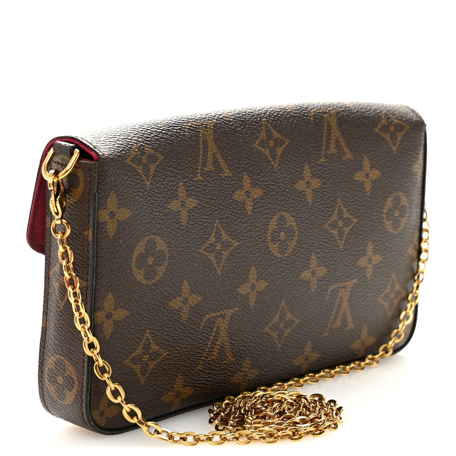 Louis Vuitton Monogram Pochette Felicie Chain Wallet Fuchsia