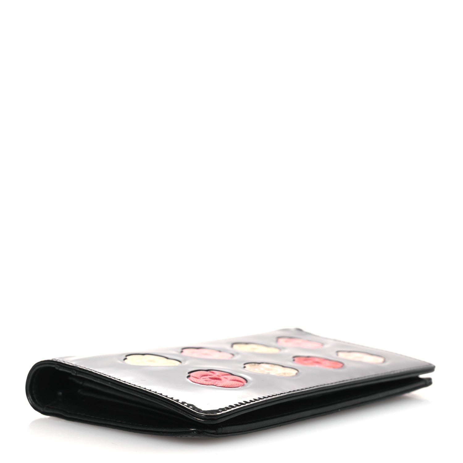 Patent Camellia Yen Wallet Black