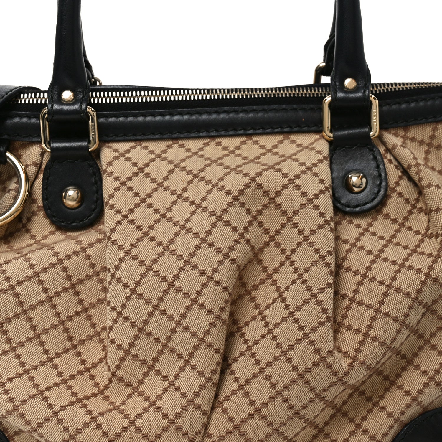 Gucci Diamante Medium Sukey Top Handle Bag Beige Black