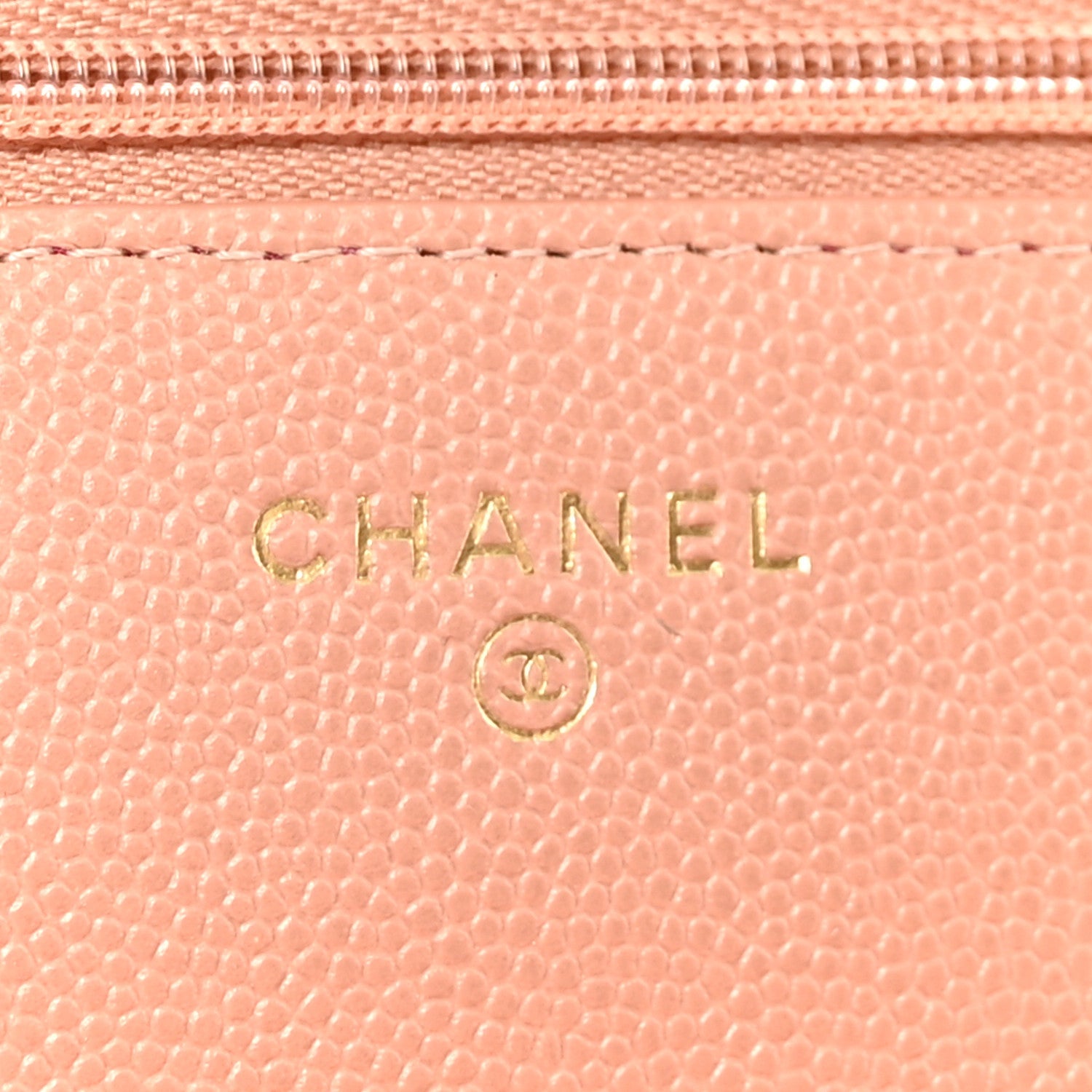 Chanel Caviar Quilted Perforated Metal CC Wallet On Chain WOC Beige