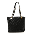 Chanel Caviar Quilted Petit Shopping Tote PST Black