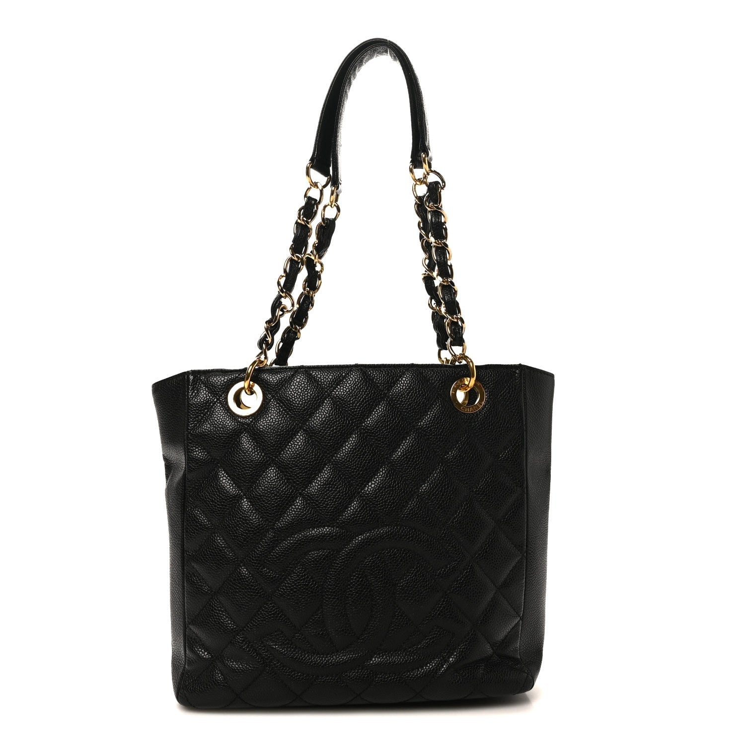 Chanel Caviar Quilted Petit Shopping Tote PST Black