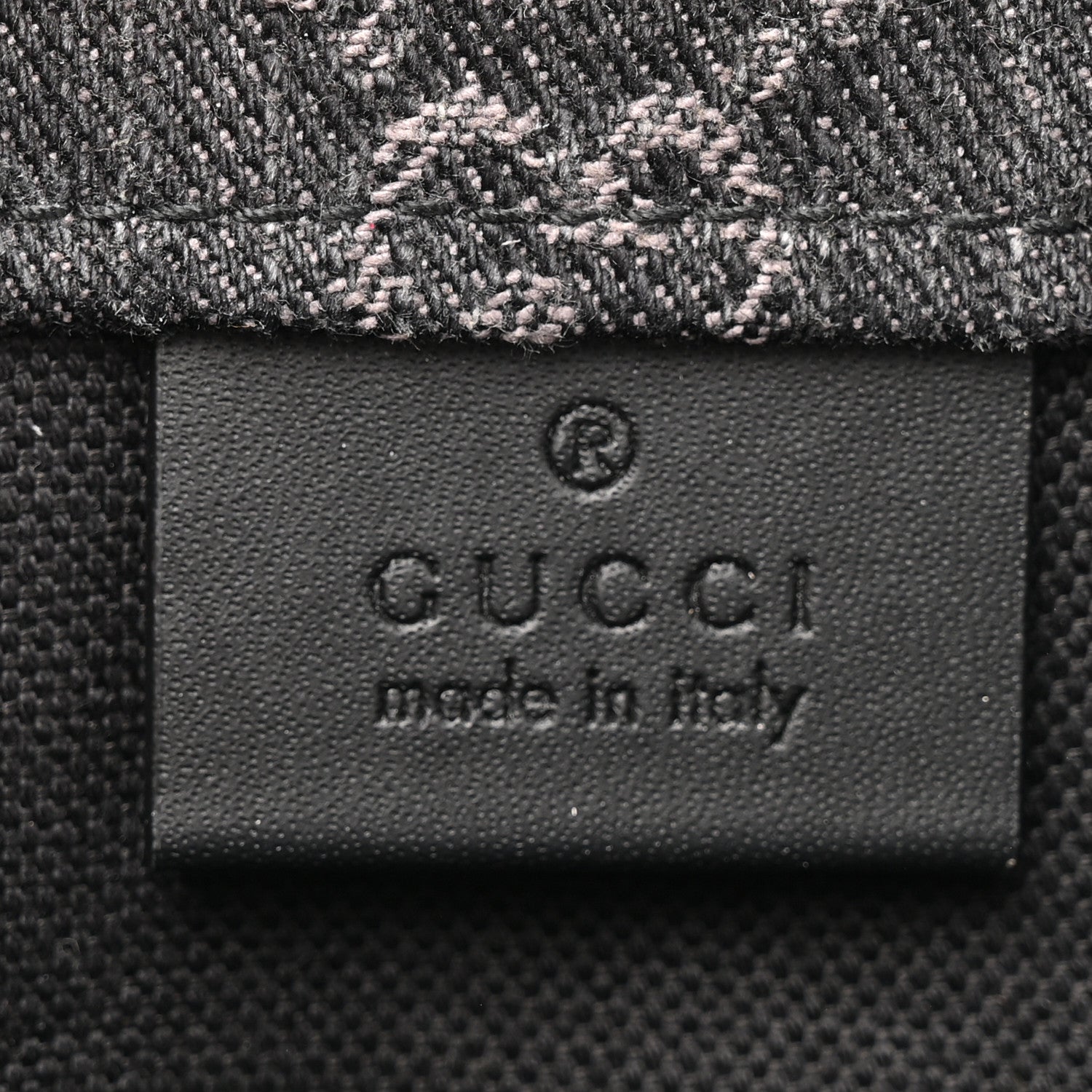Gucci Denim GG Monogram Dollar Calfskin Mini Ophidia Tote Black Grey