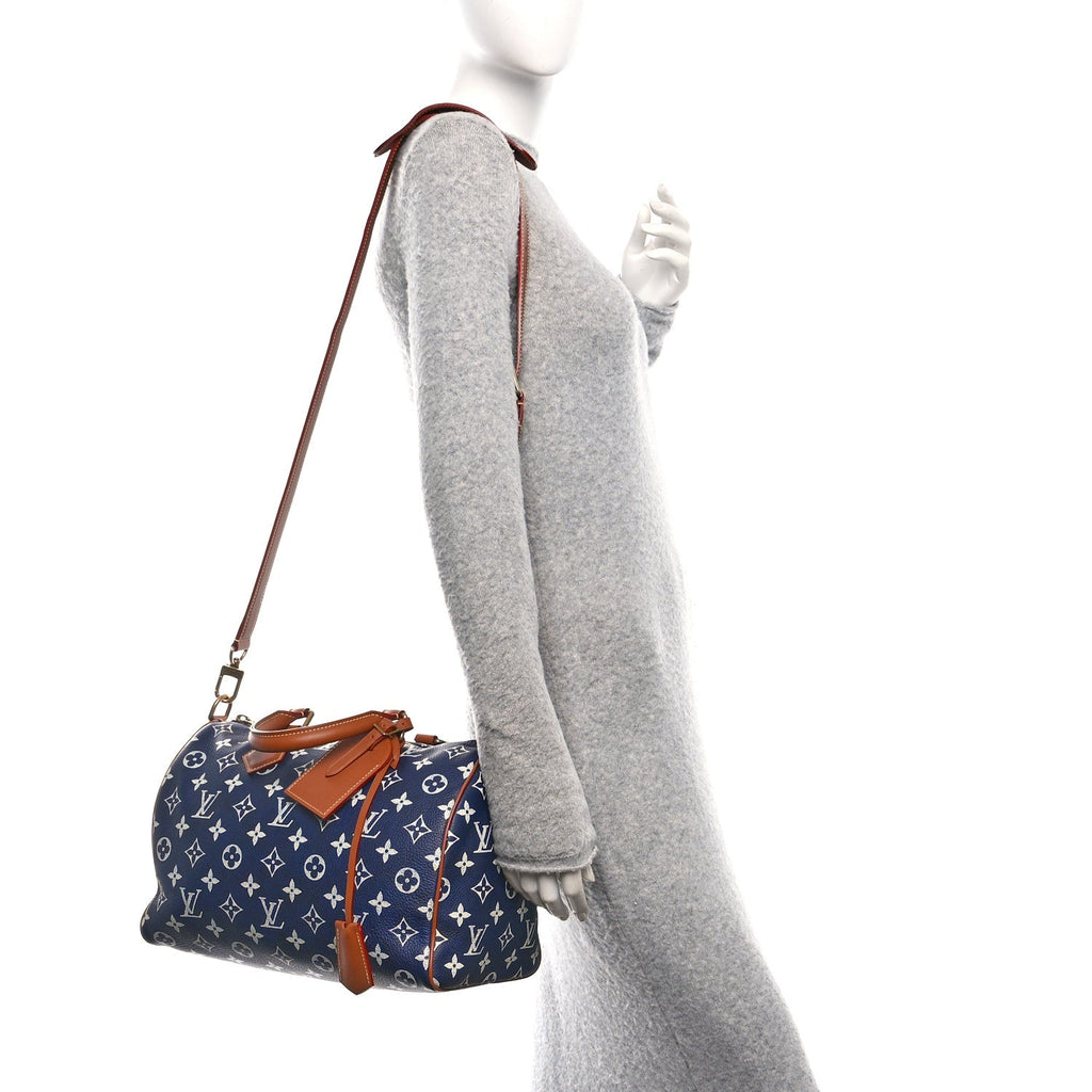 Louis Vuitton Calfskin Monogram Speedy P9 Bandouliere 30 Indigo