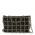 Chanel Lambskin Chain Frame Shoulder Bag Black
