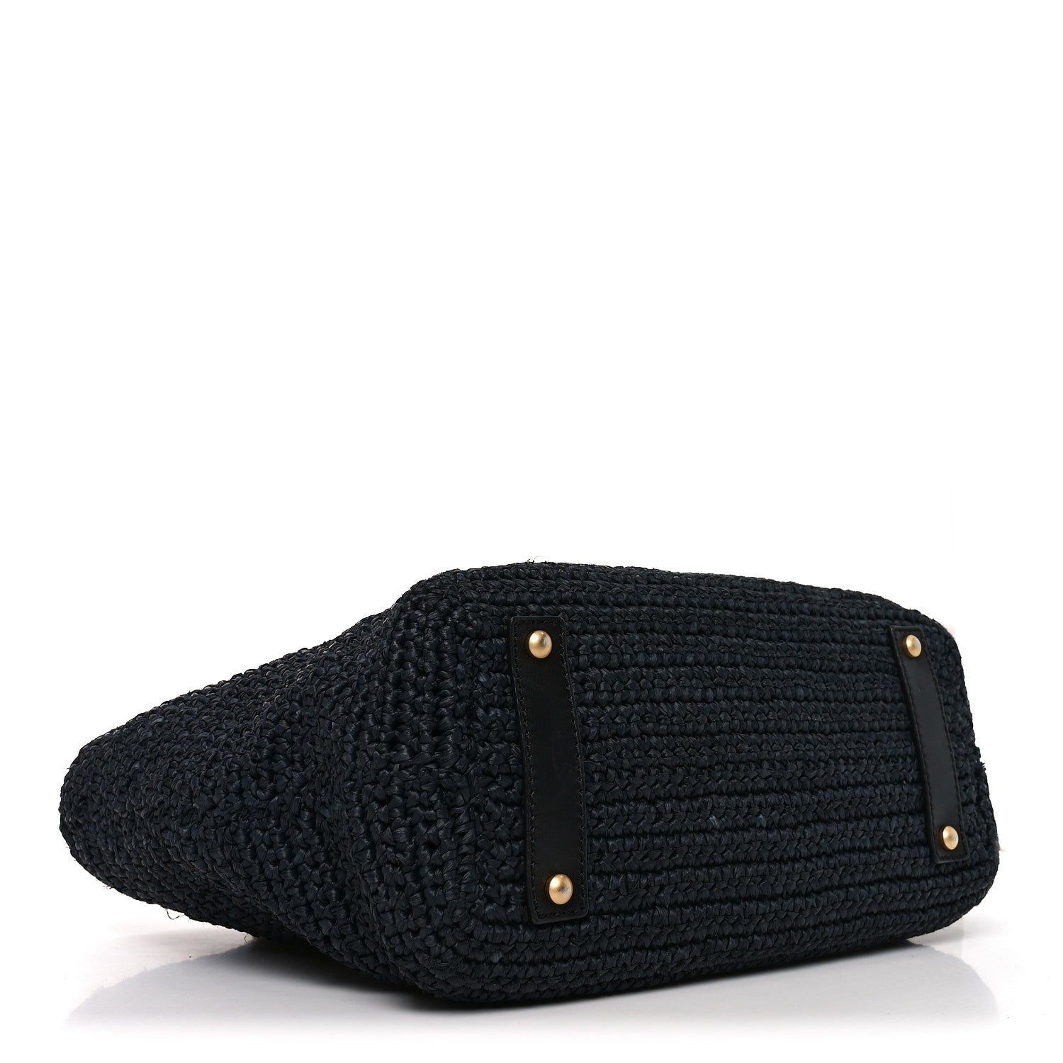 Chanel Straw Raffia Tote Black
