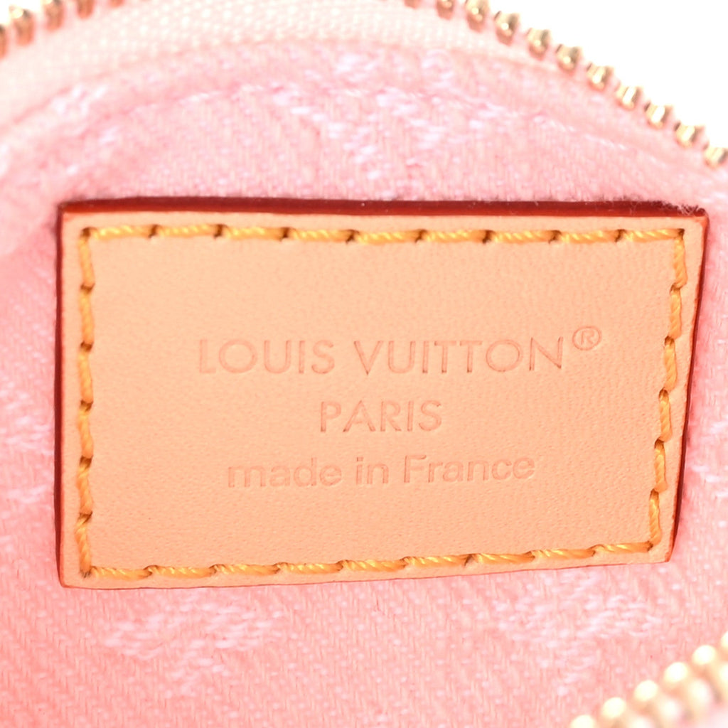 Louis Vuitton Monogram Denim Key Pouch Washed Pink