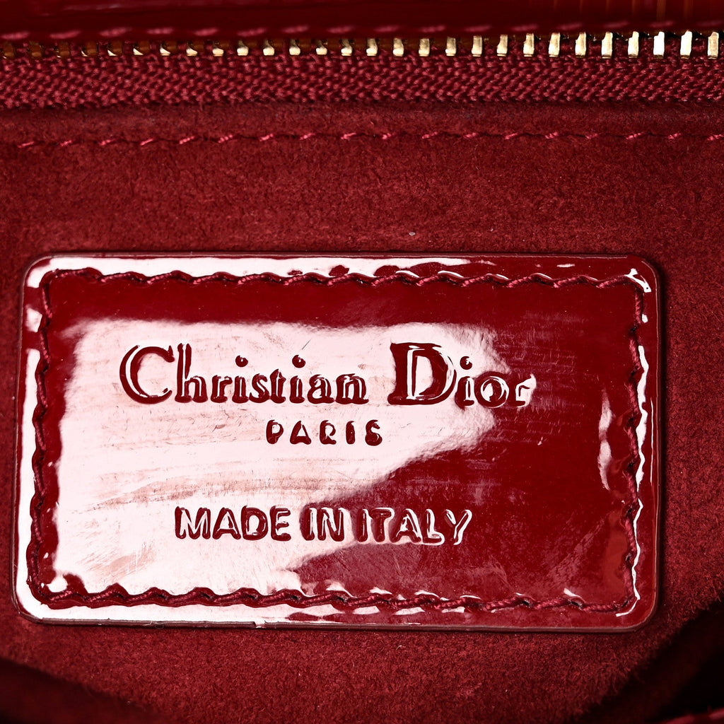 Christian Dior Patent Cannage Mini Lady Dior Red