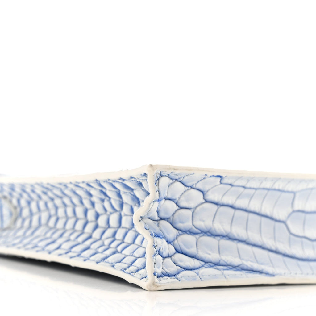 Louis Vuitton Crocodile Niloticus Sac Plat XS Mat Meringue White Blue