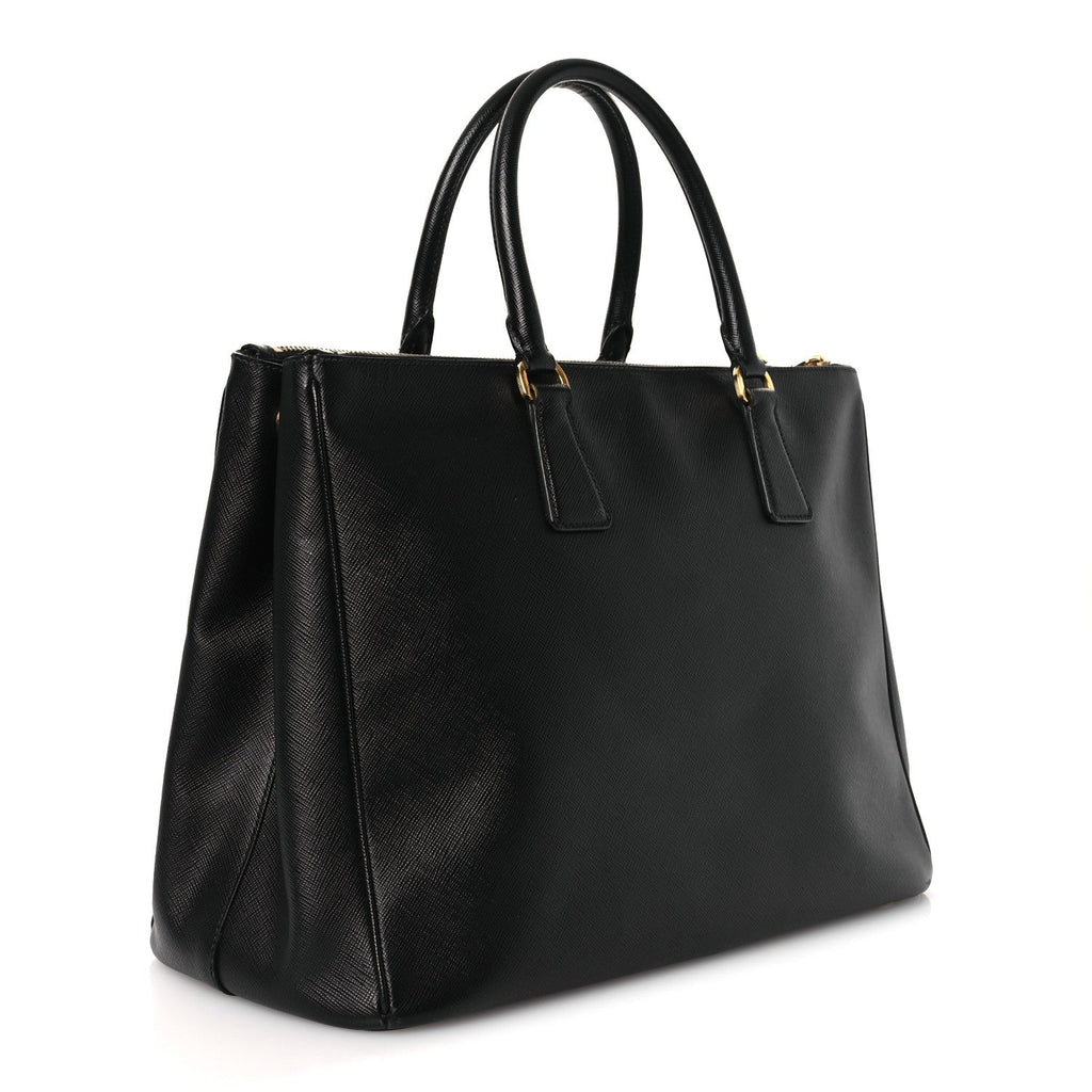 Prada Saffiano Large Galleria Double Zip Tote Black