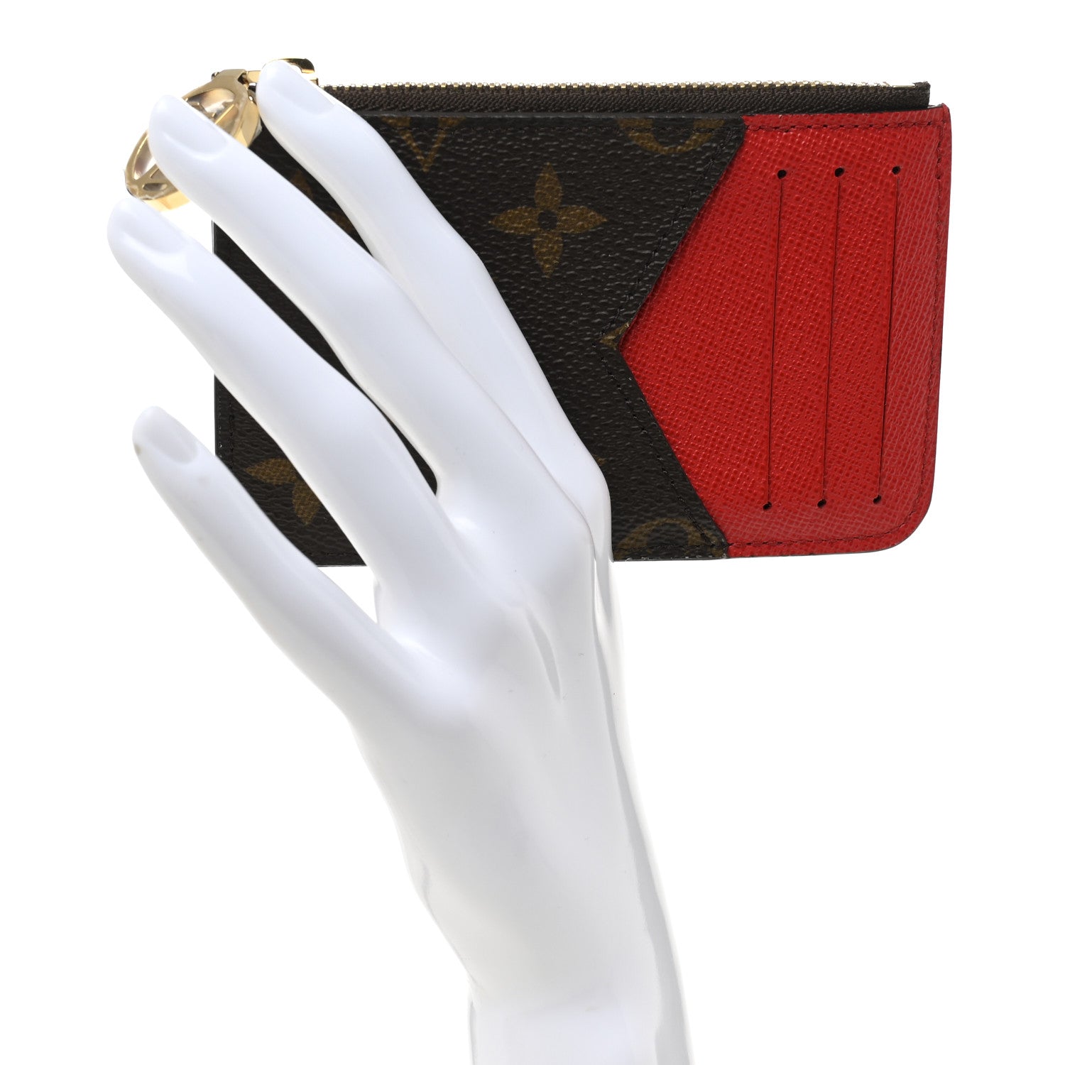 Louis Vuitton Monogram Zipped Romy Card Holder Red