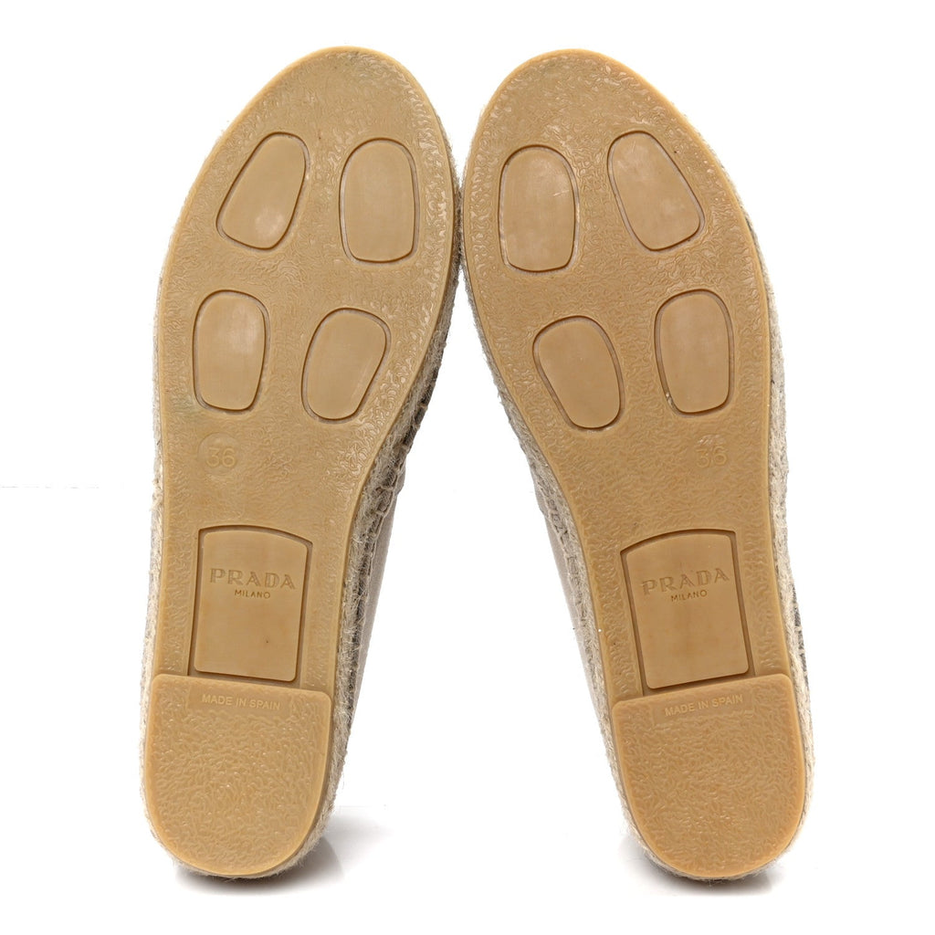 Prada Gabardine Logo Espadrilles 36 Corda