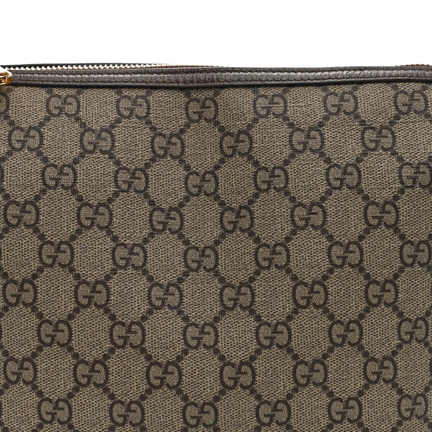 Gucci GG Supreme Monogram Textured Calfskin Web Super Mini Ophidia Shoulder Bag Beige Ebony New Acero