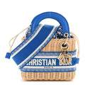 Christian Dior Wicker Oblique Mini Lady Dior Bag Florescent Blue