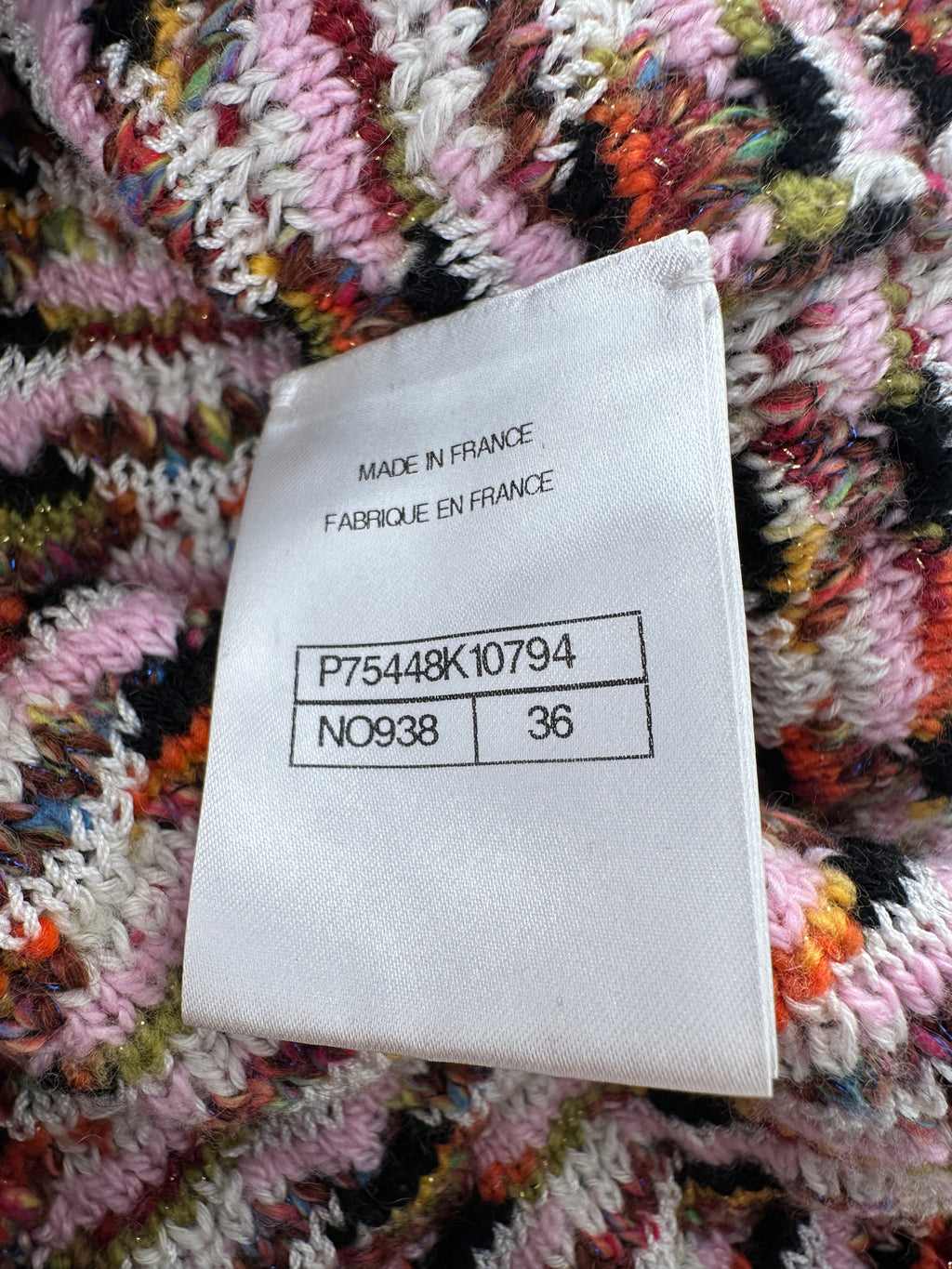 Chanel Multi-Colour Long Sleeve Cashmere Blend Knit Cardigan with Silver CC Logo Buttons Size FR 36 (UK 8)
