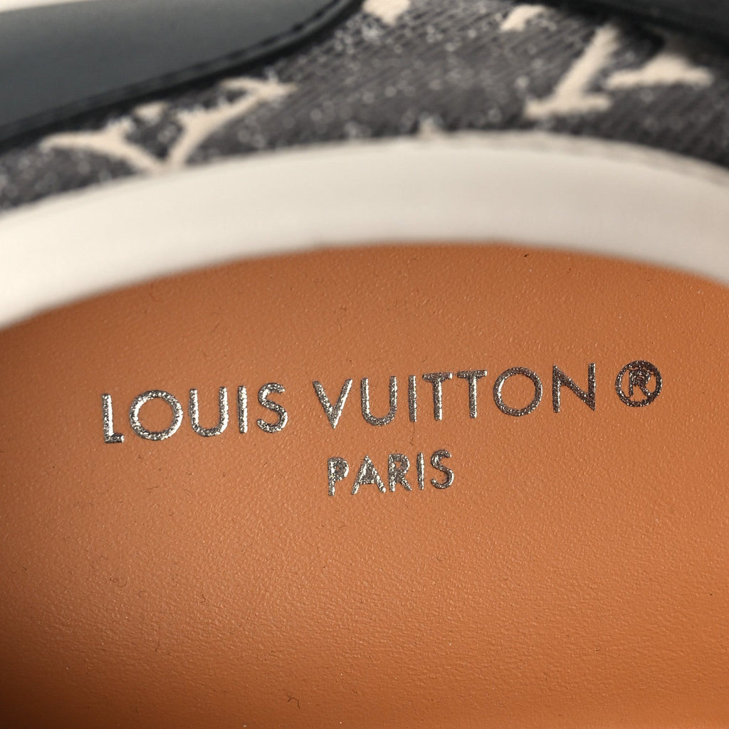 Louis Vuitton Denim Monogram Lous Sneakers 37 Gray
