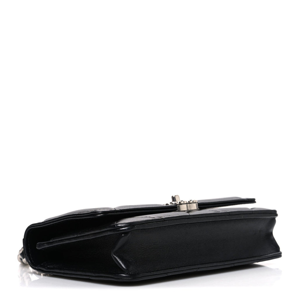 Chanel Lambskin Quilted Chanel 19 Wallet On Chain WOC Black