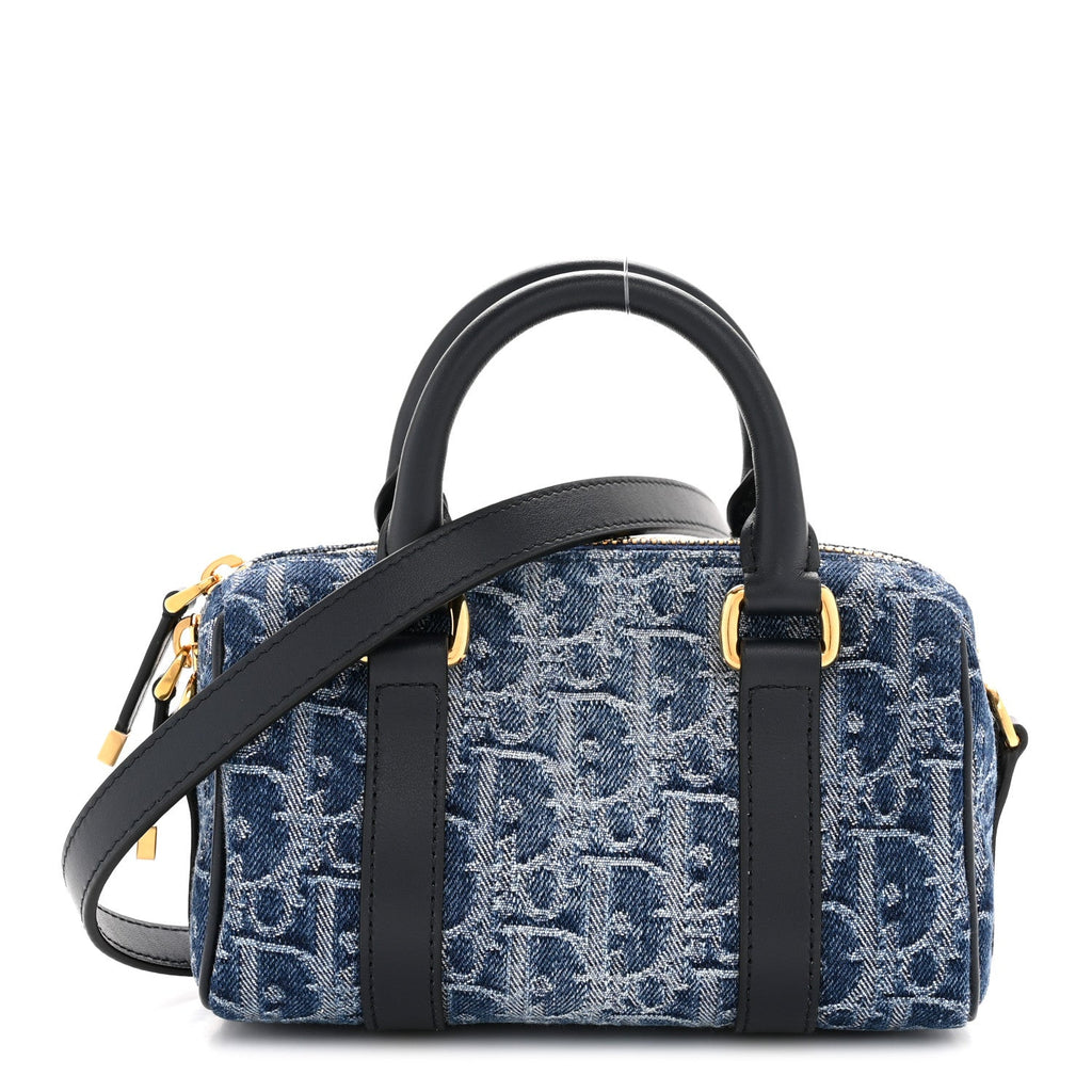 Christian Dior Denim Oblique Nano Groove 17 Bag Blue