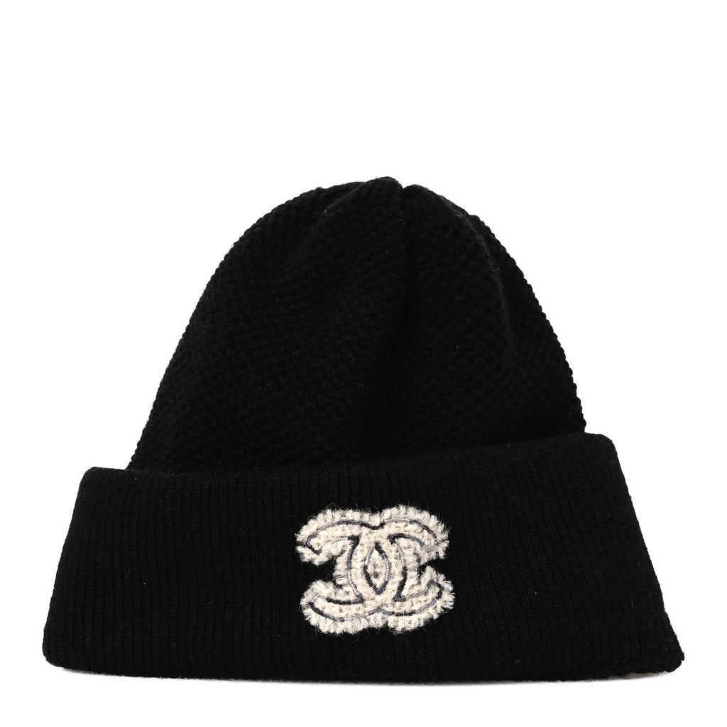Cashmere CC Cloche Logo Beanie Hat Black