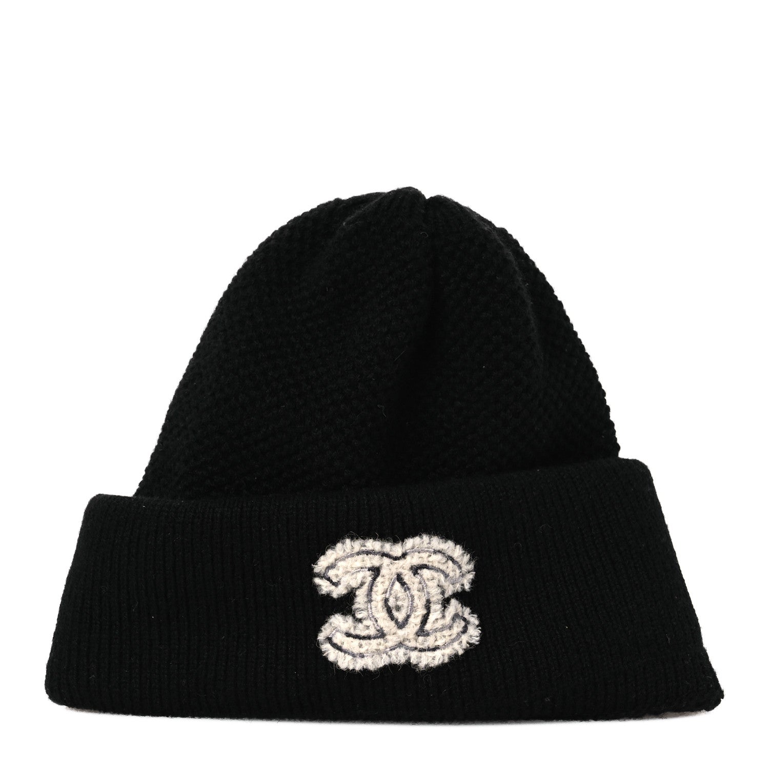 Cashmere CC Cloche Logo Beanie Hat Black