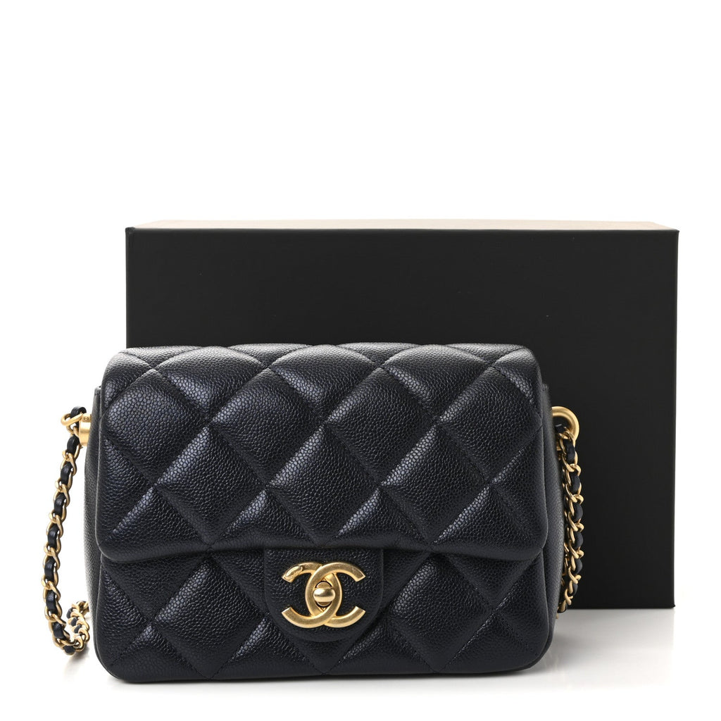 Chanel Iridescent Caviar Quilted Mini My Perfect Flap Black