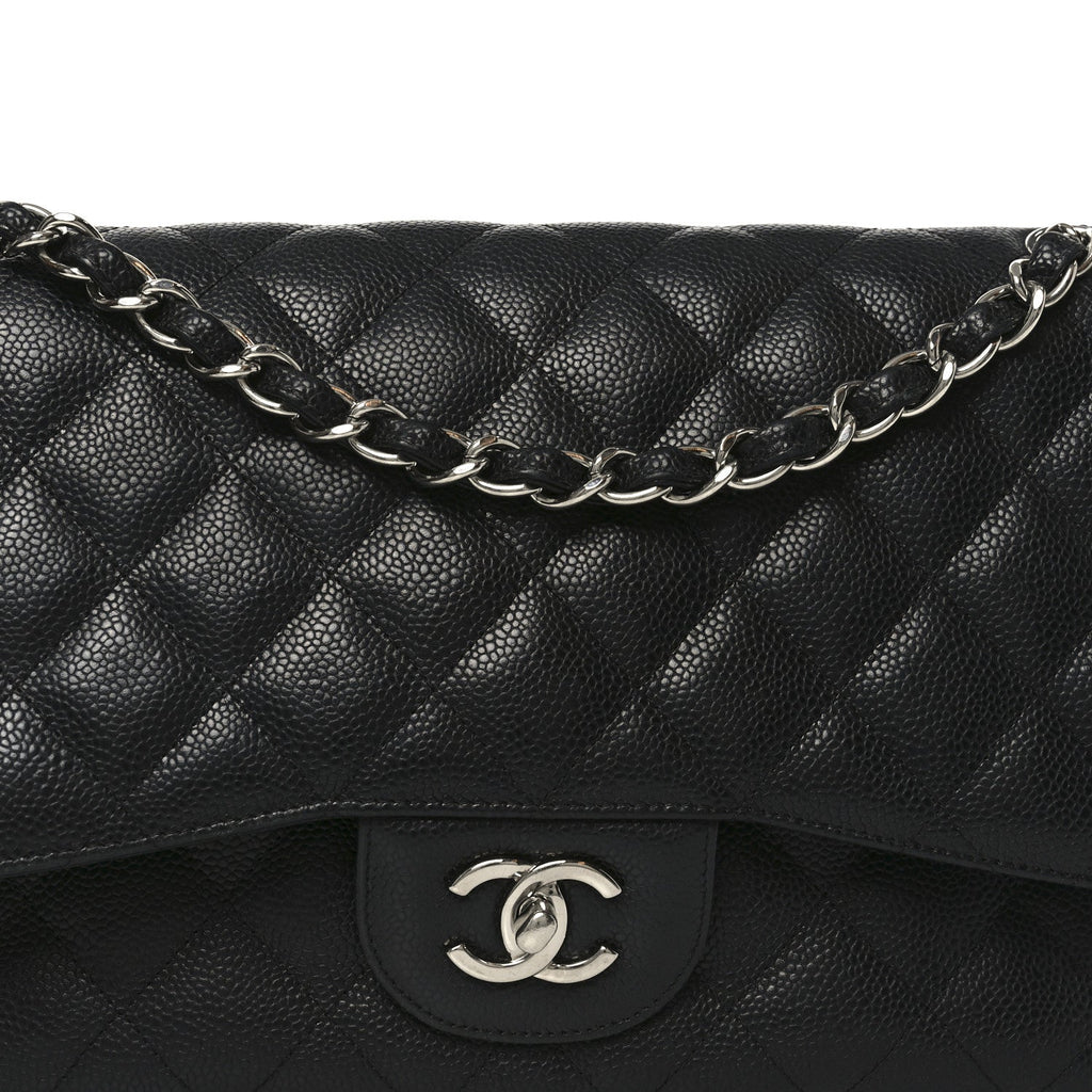 Chanel Caviar Quilted Jumbo Double Flap Black
