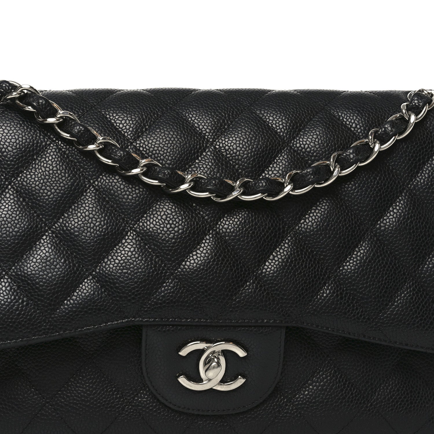 Chanel Caviar Quilted Jumbo Double Flap Black