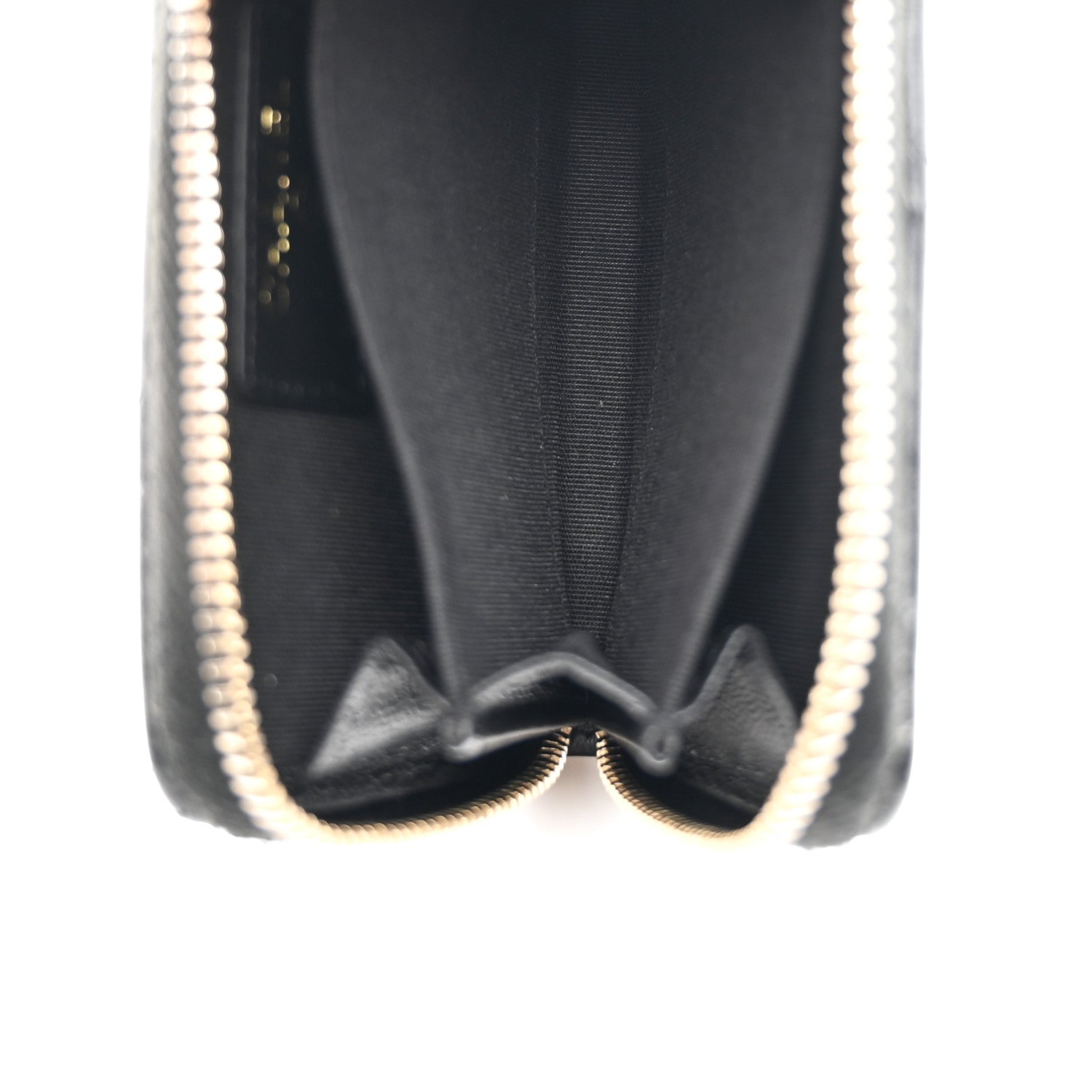 Lambskin Quilted Chanel 19 Zip Around Coin Purse Wallet Black