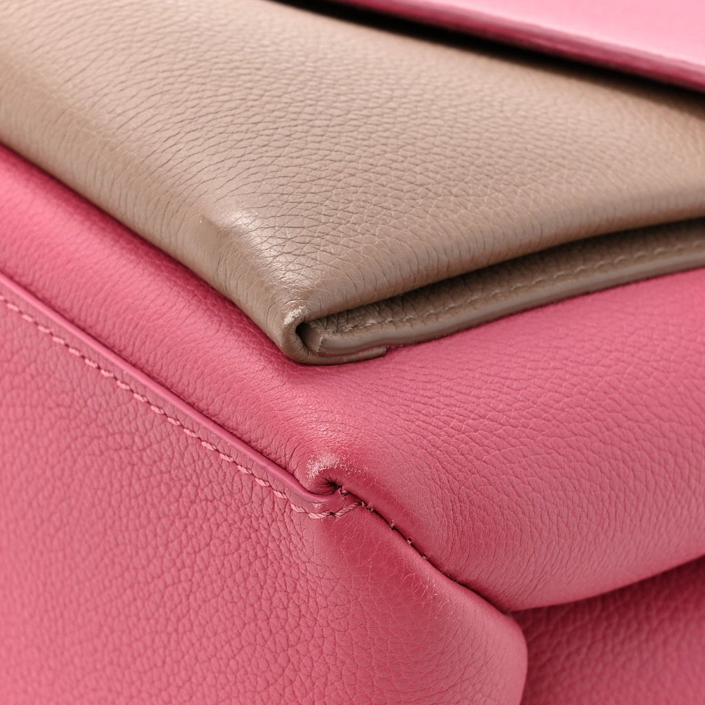 Louis Vuitton Soft Calfskin My Lockme Top Handle Lie De Vin Oxford Greige