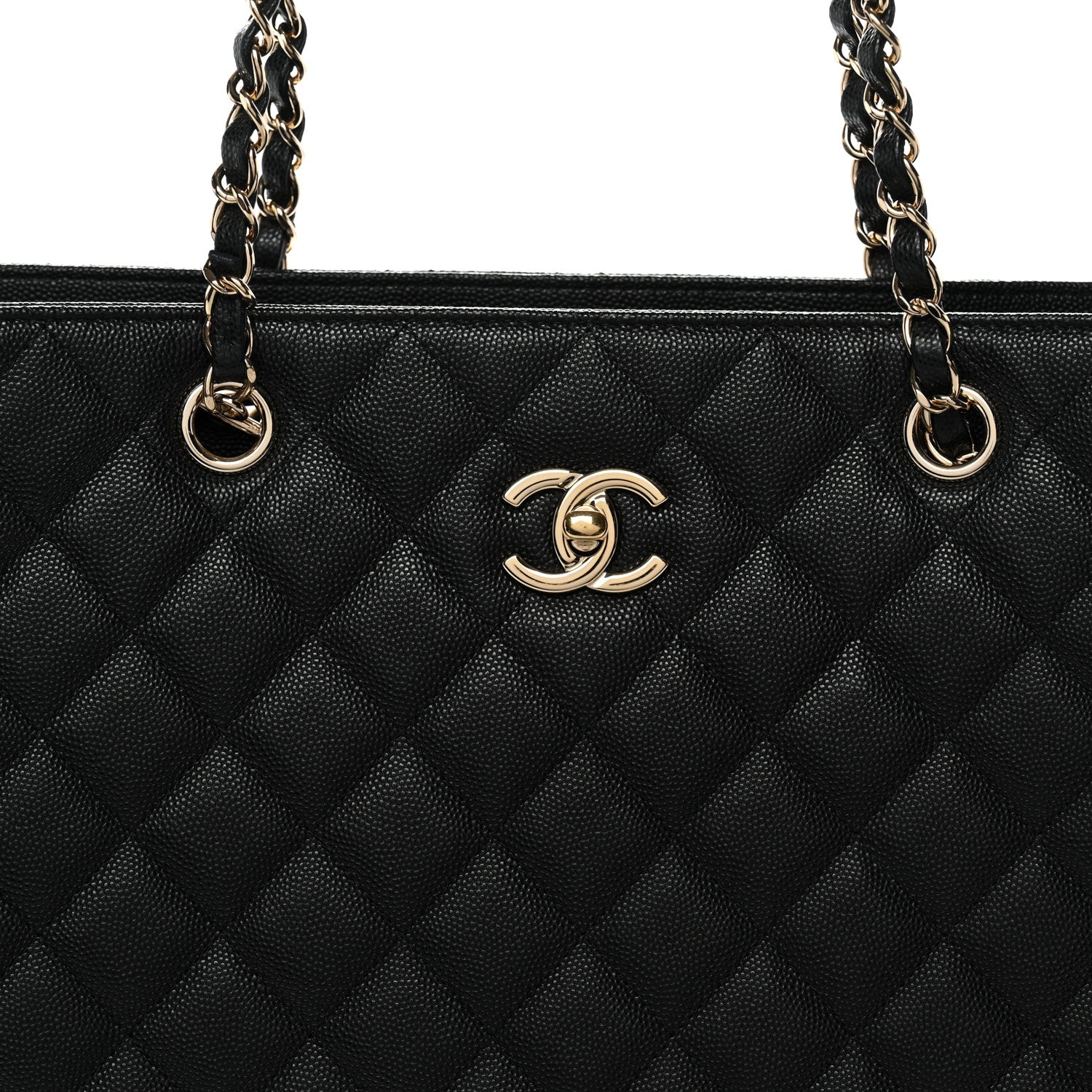Chanel Caviar Quilted Large CC Shopping Tote Black