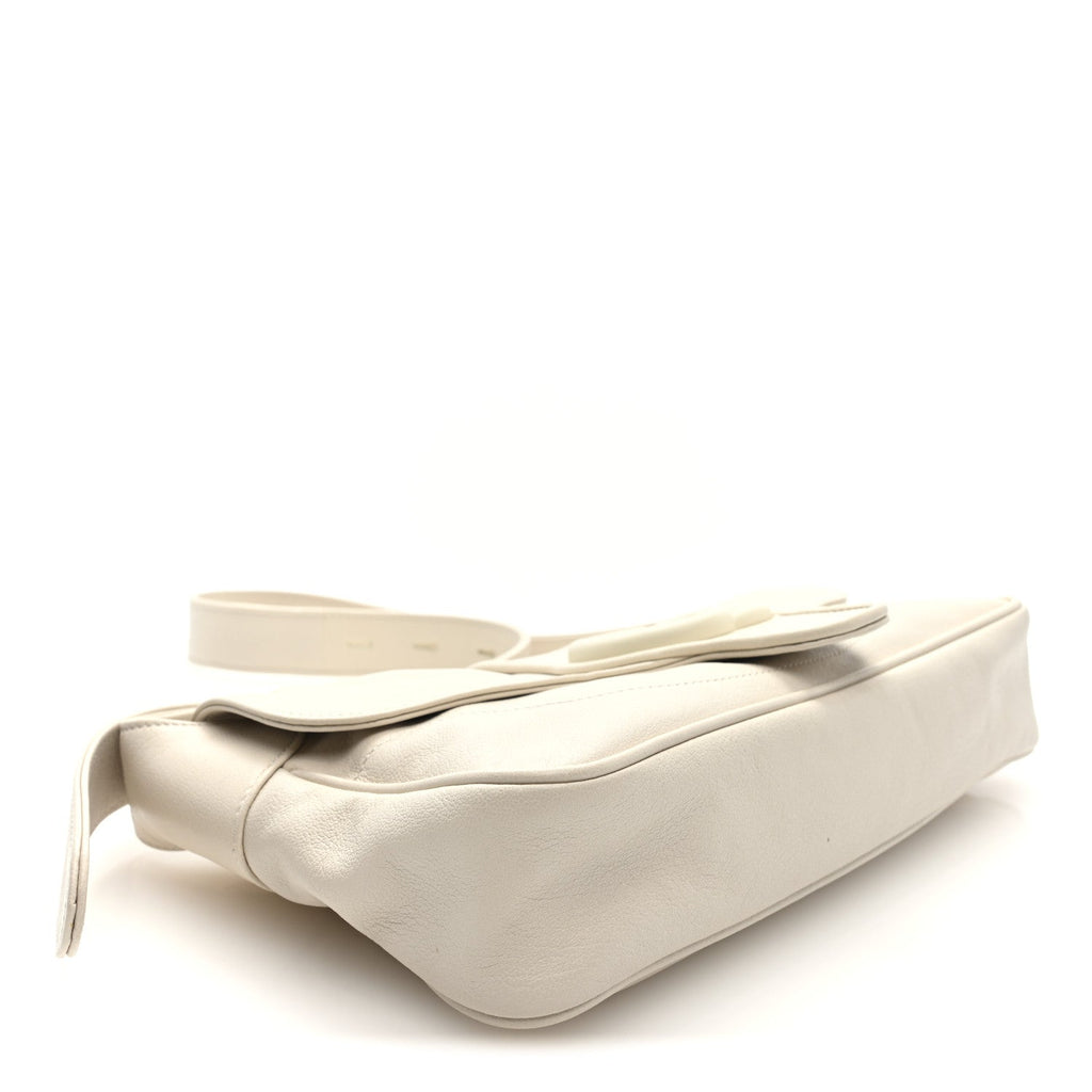 Gucci Goatskin Small GG Monochrome Aphrodite Shoulder Bag Mystic White